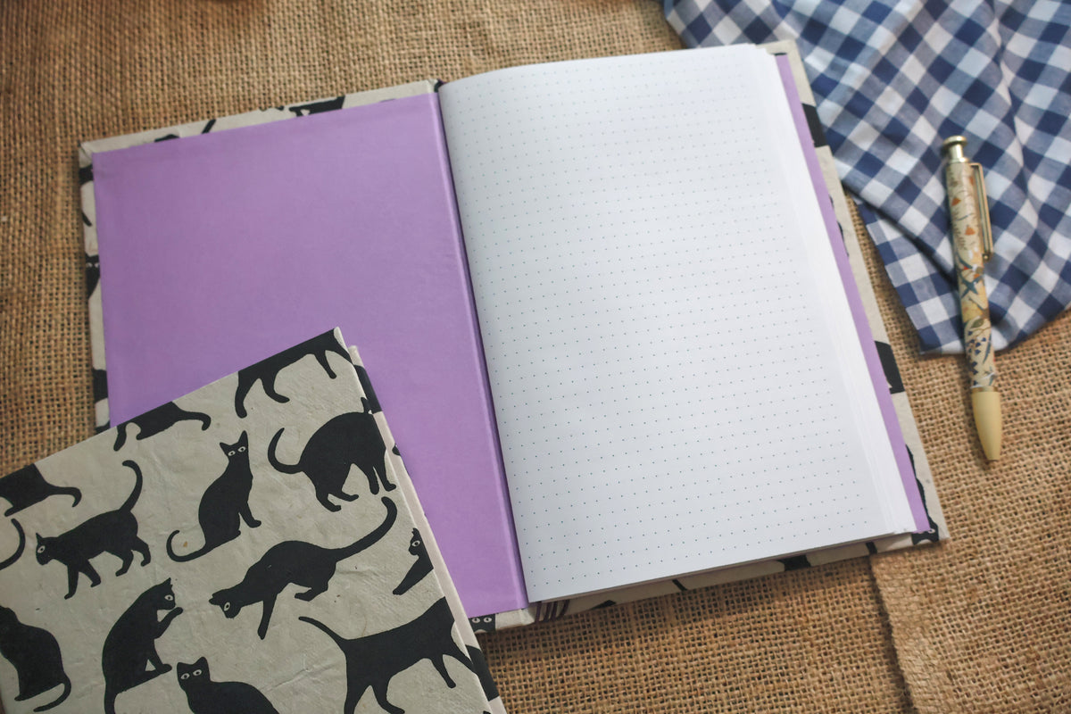 Black & White Cat Refillable Journal