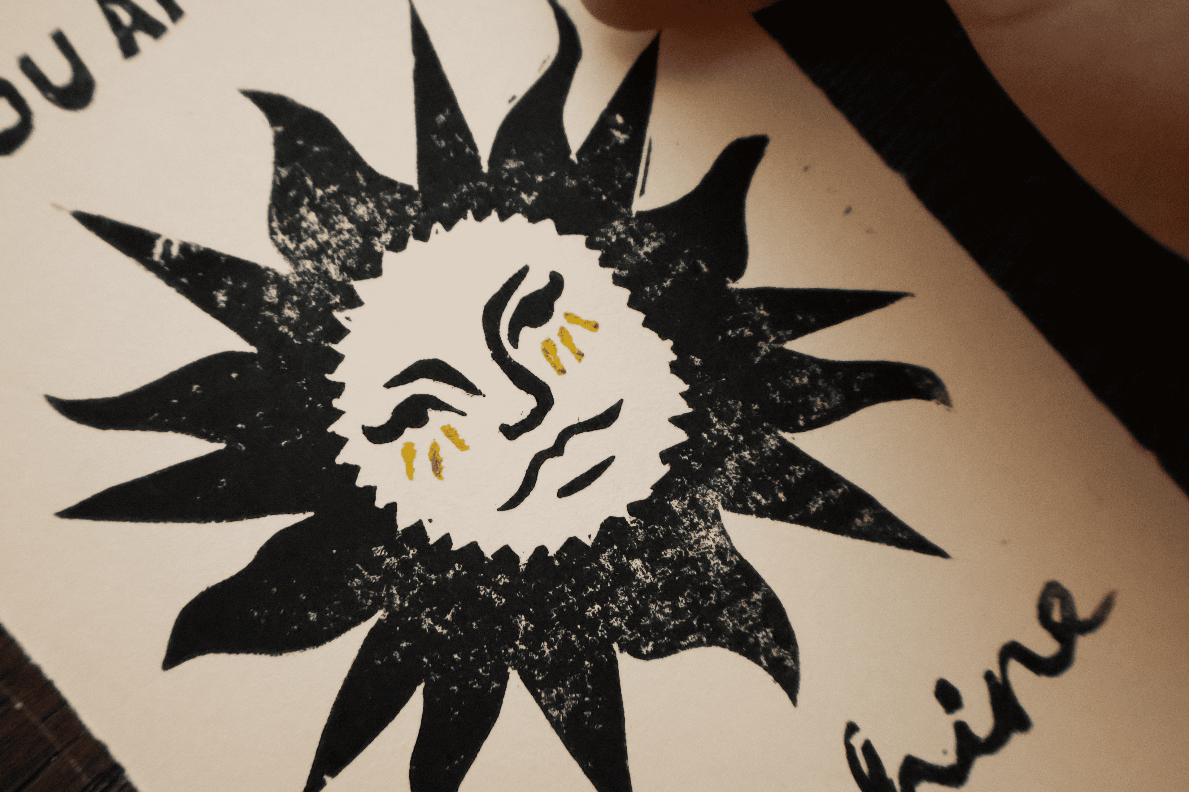 You're my Sunshine Linocut Print