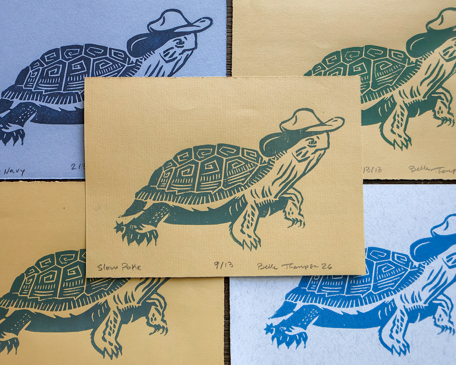 Turtle Linocut Print
