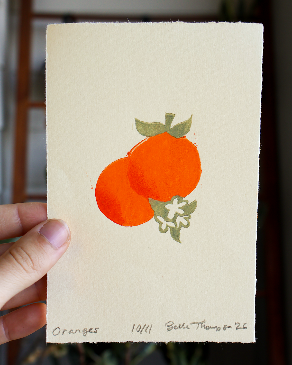 Orange Linocut Print