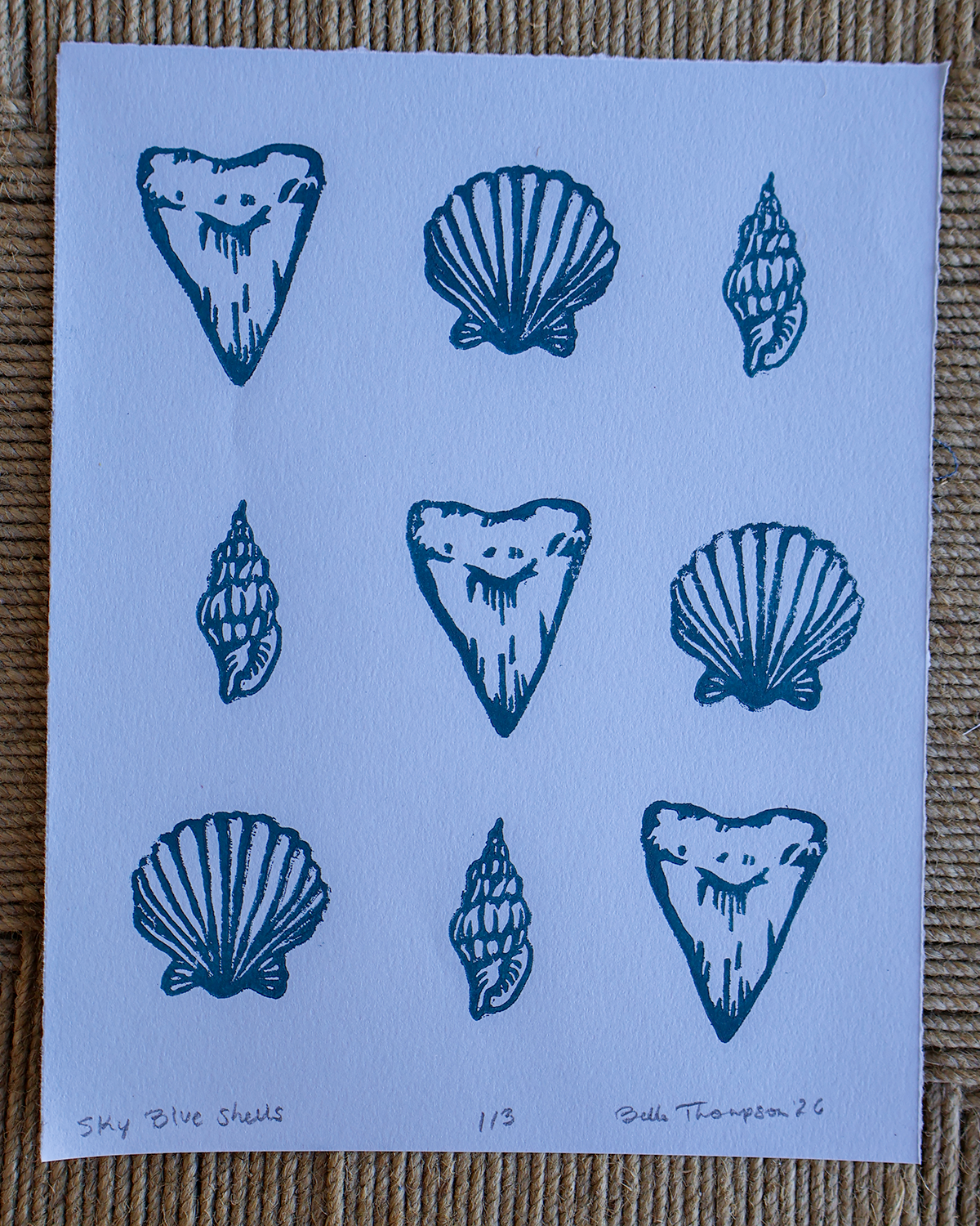 Shells Linocut Print