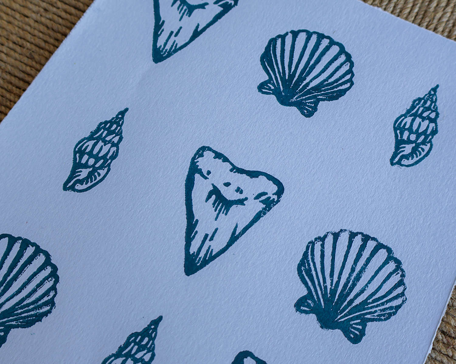 Shells Linocut Print
