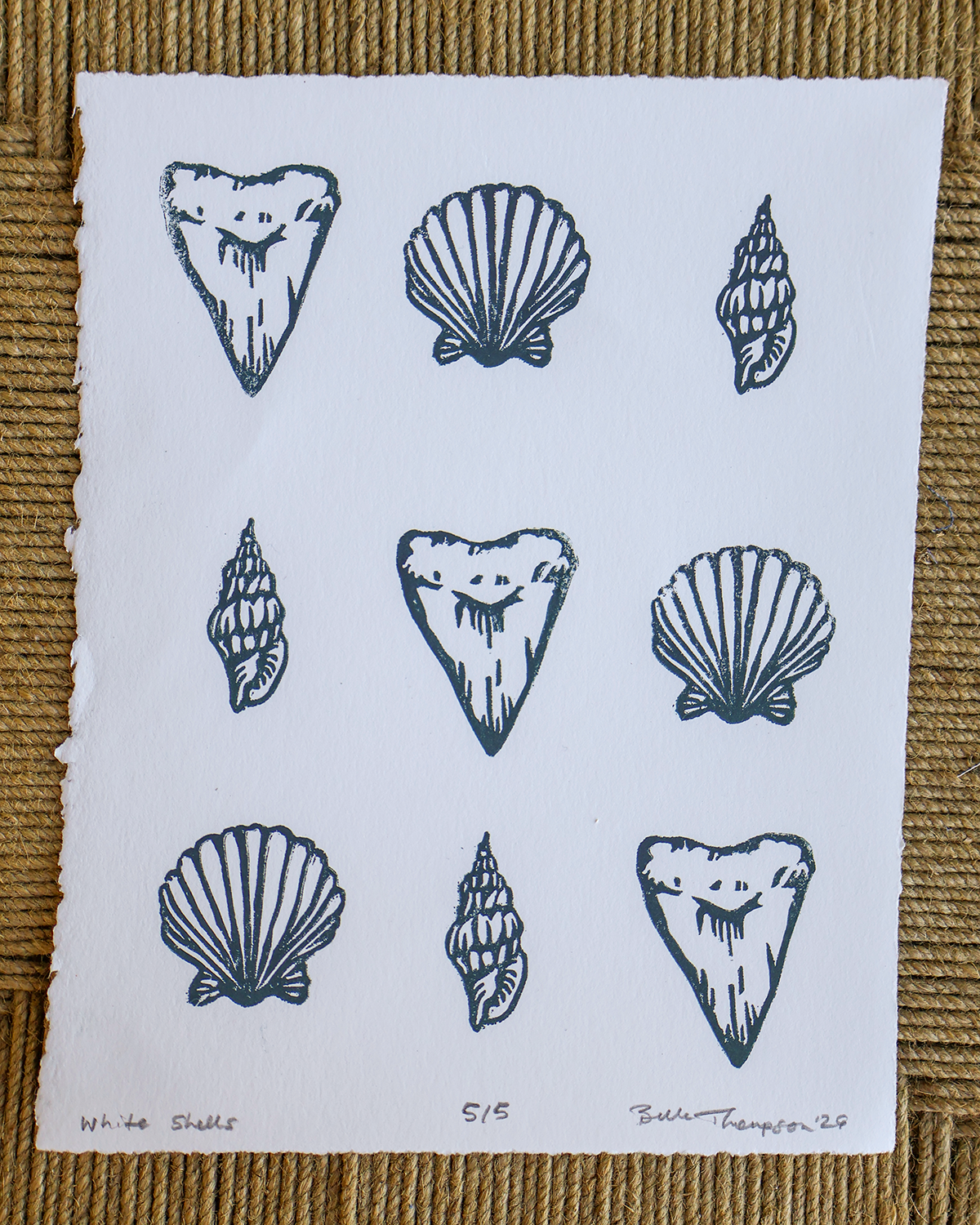 Shells Linocut Print