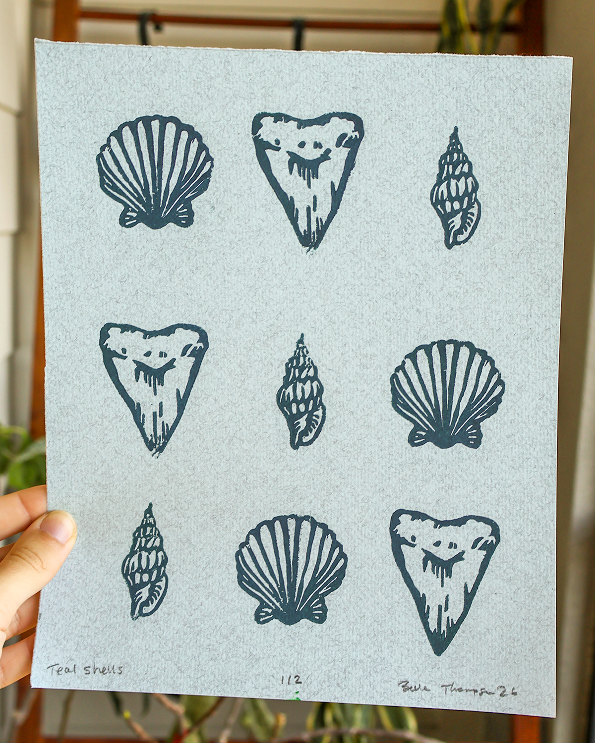 Shells Linocut Print