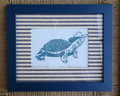 Framed Turtle Linocut Print