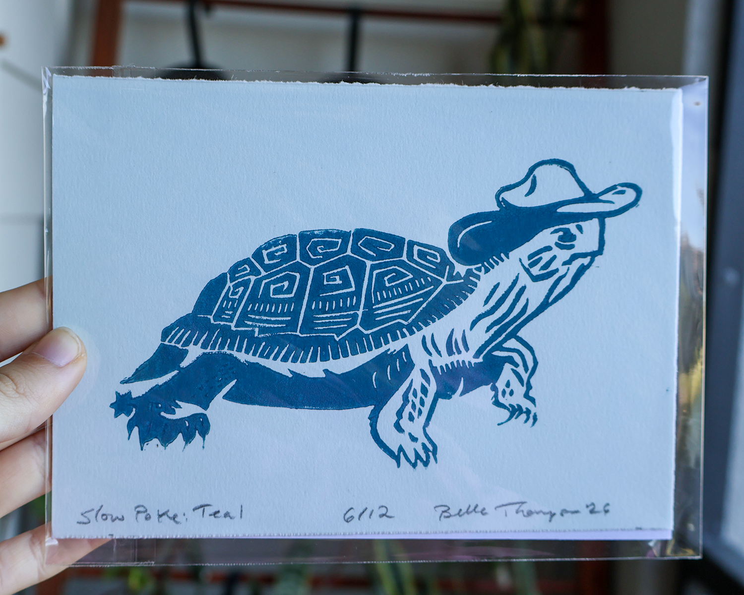 Turtle Linocut Print