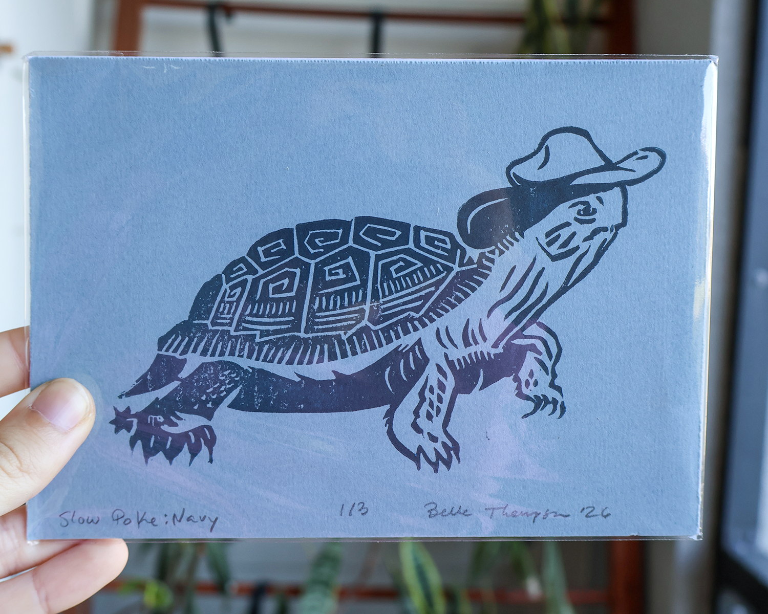 Turtle Linocut Print