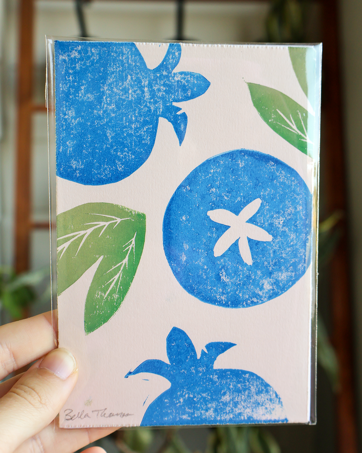 Blueberry Linocut Print
