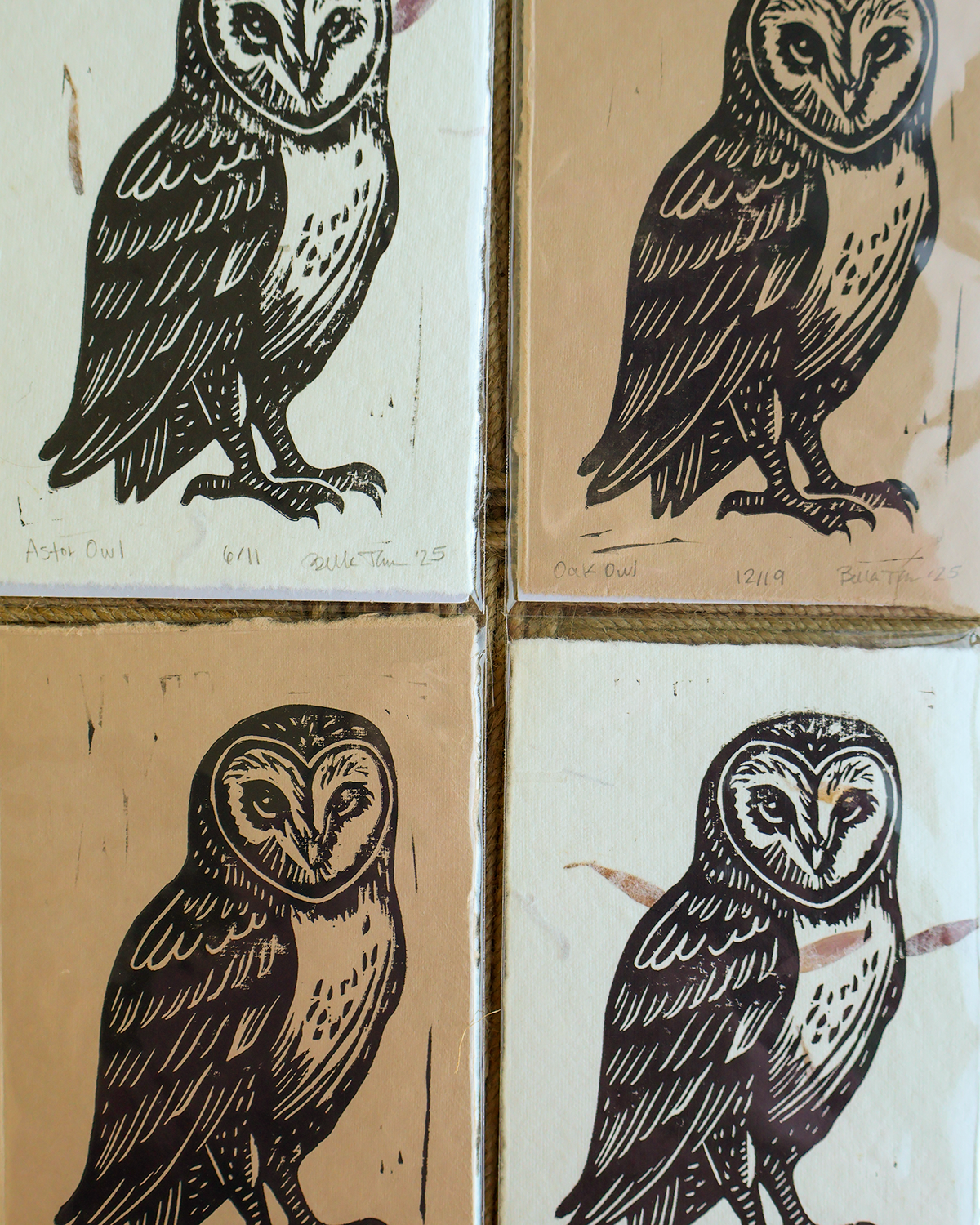 Owl Linocut Print
