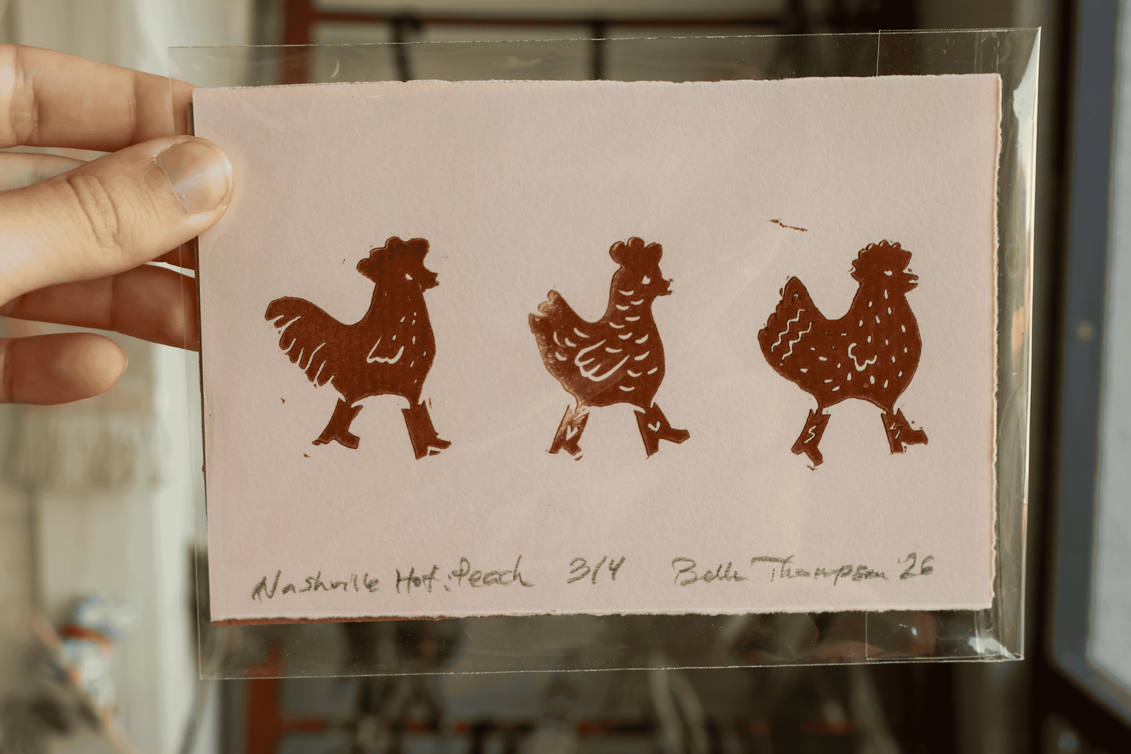 Nashville Hot Linocut Print