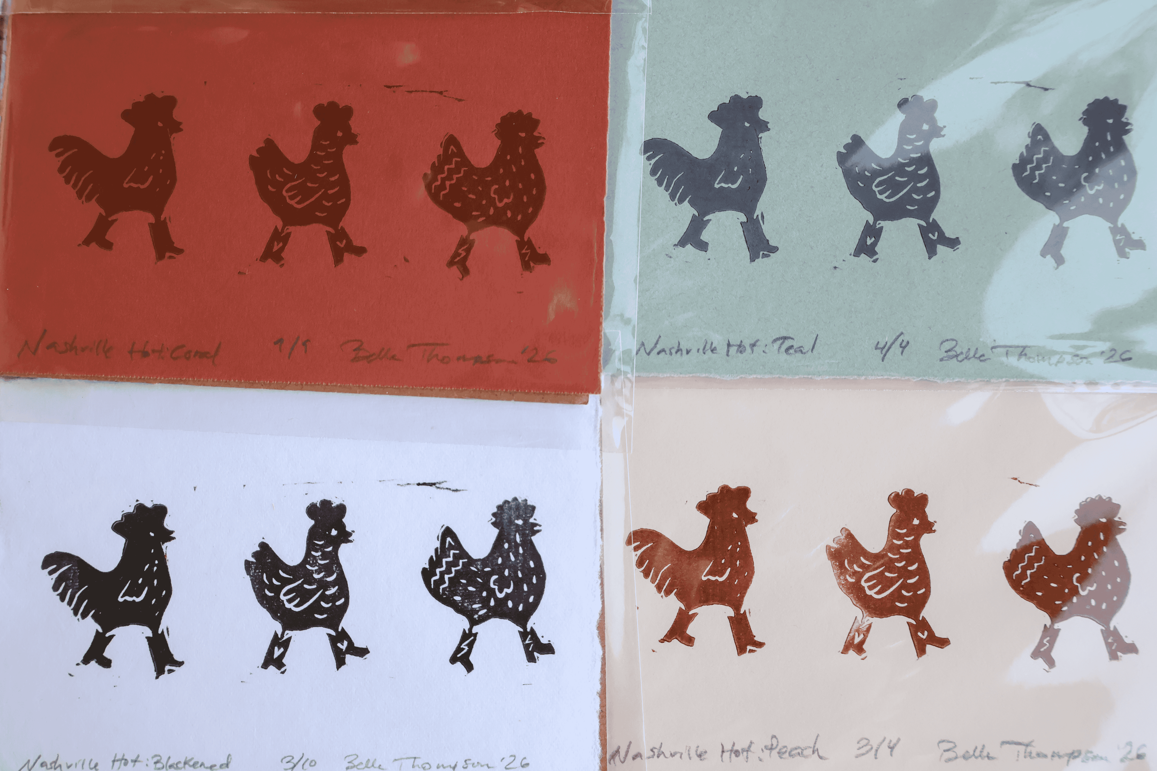 Nashville Hot Linocut Print
