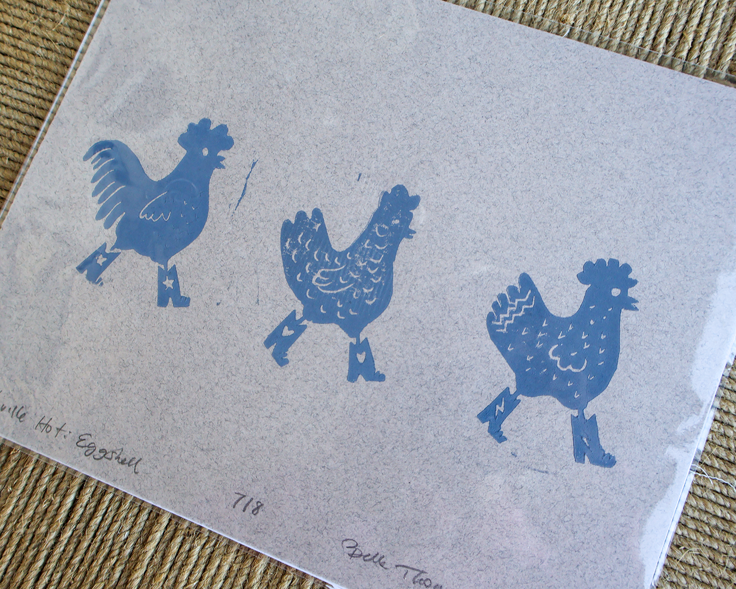 Chicken Linocut Print