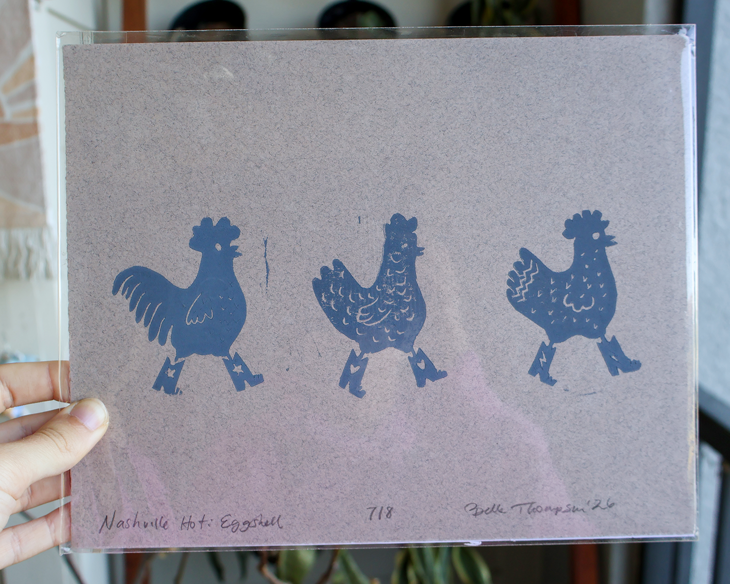 Chicken Linocut Print