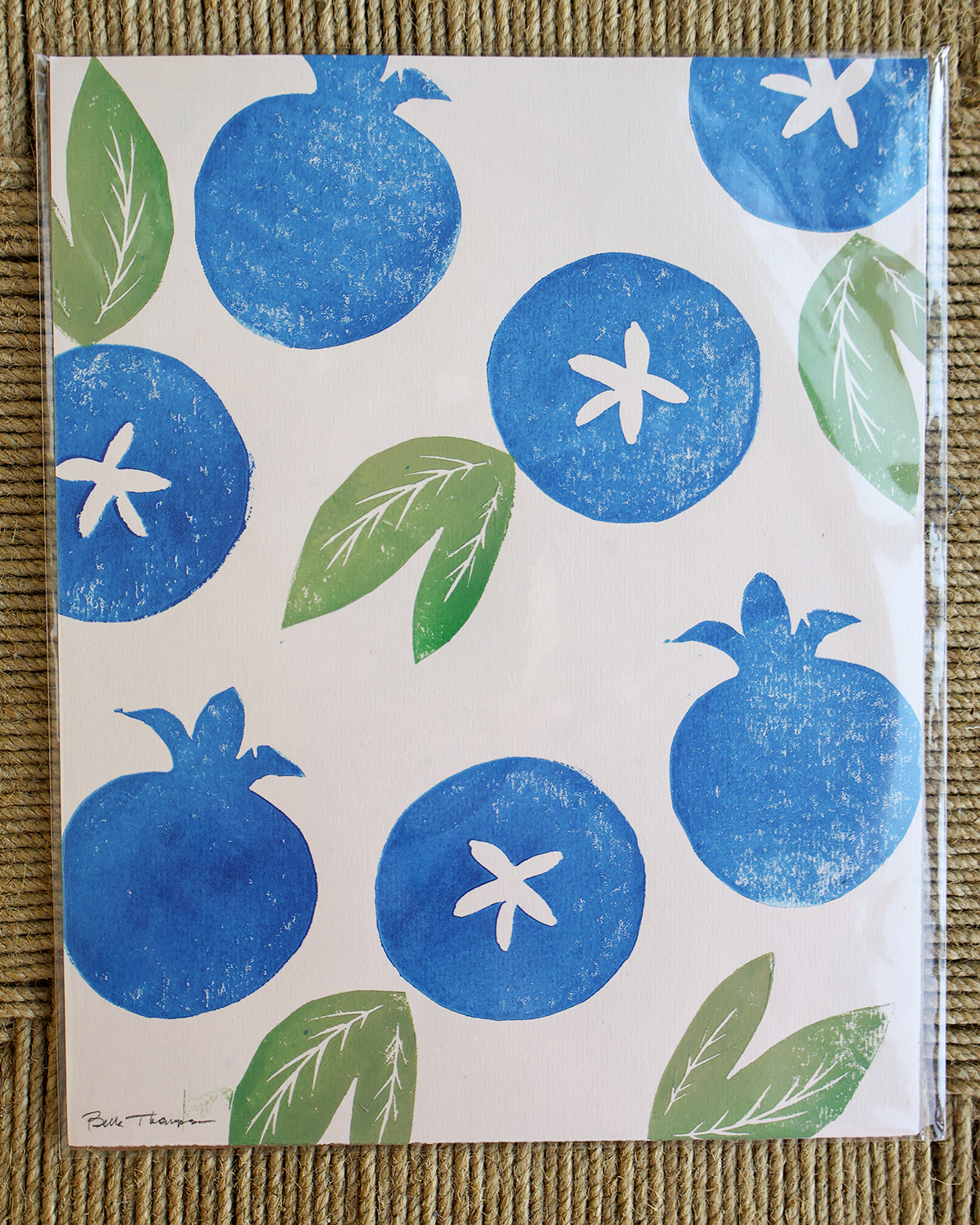 Blueberry Linocut Print