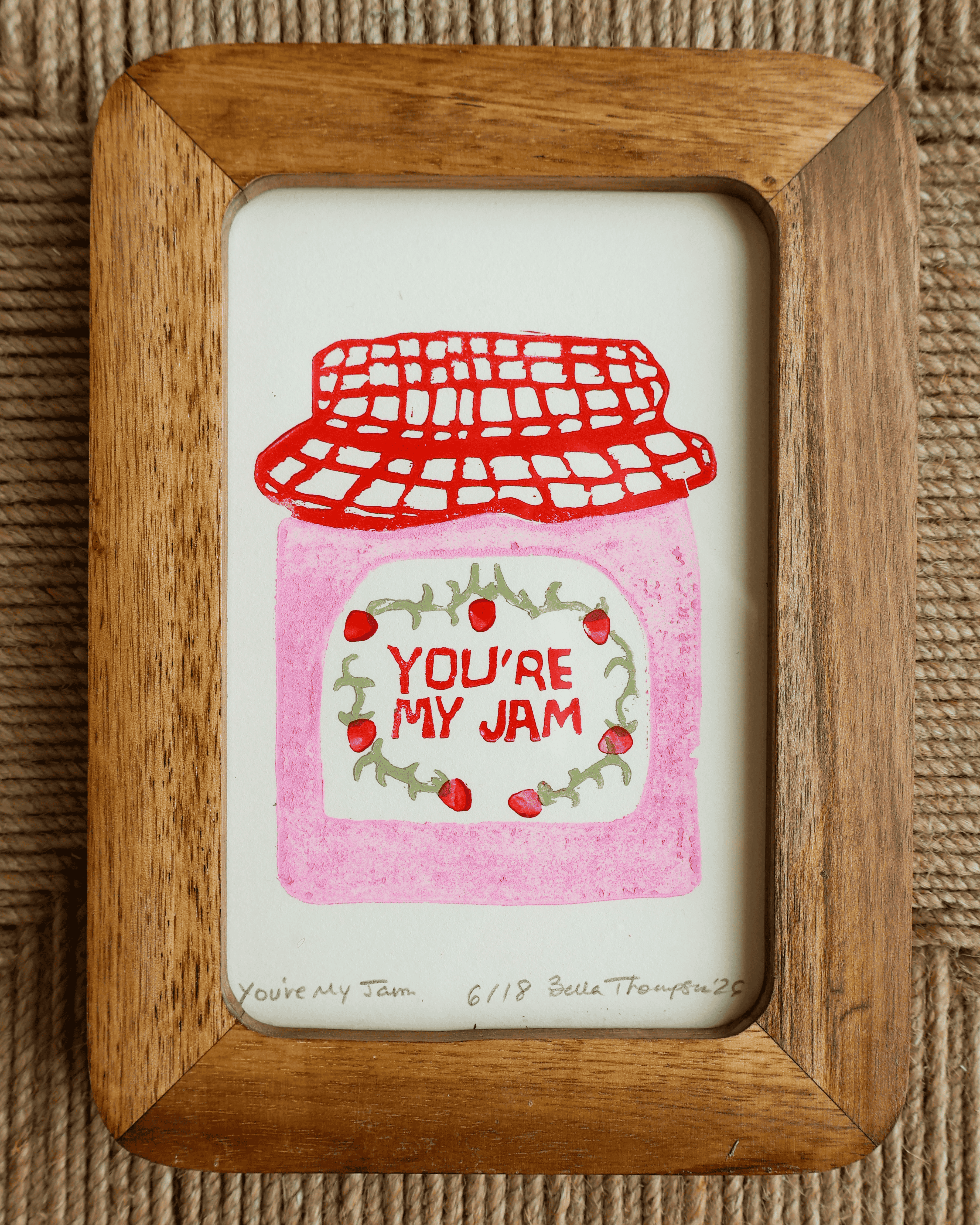 Framed You're My Jam Linocut Print