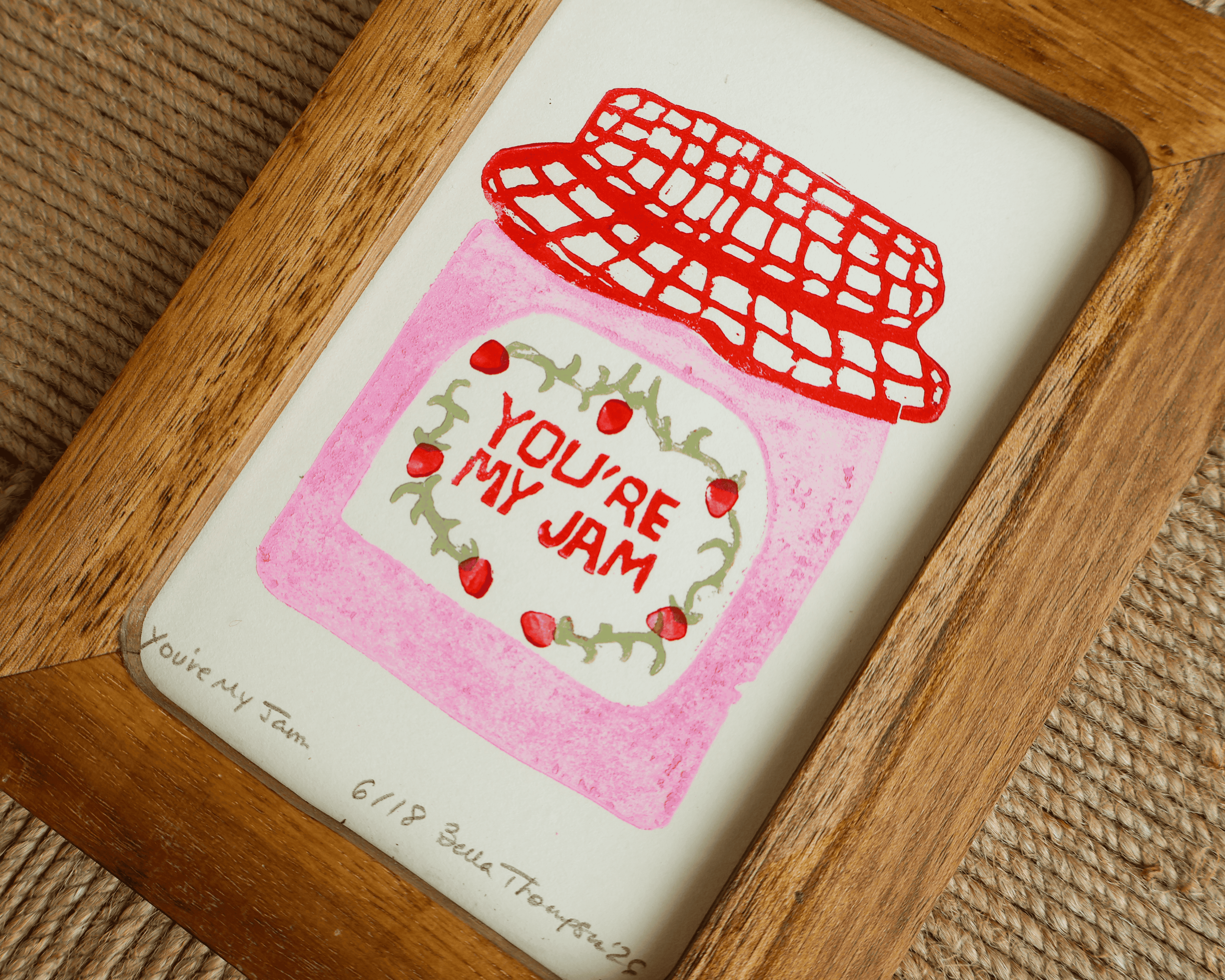 Framed You're My Jam Linocut Print