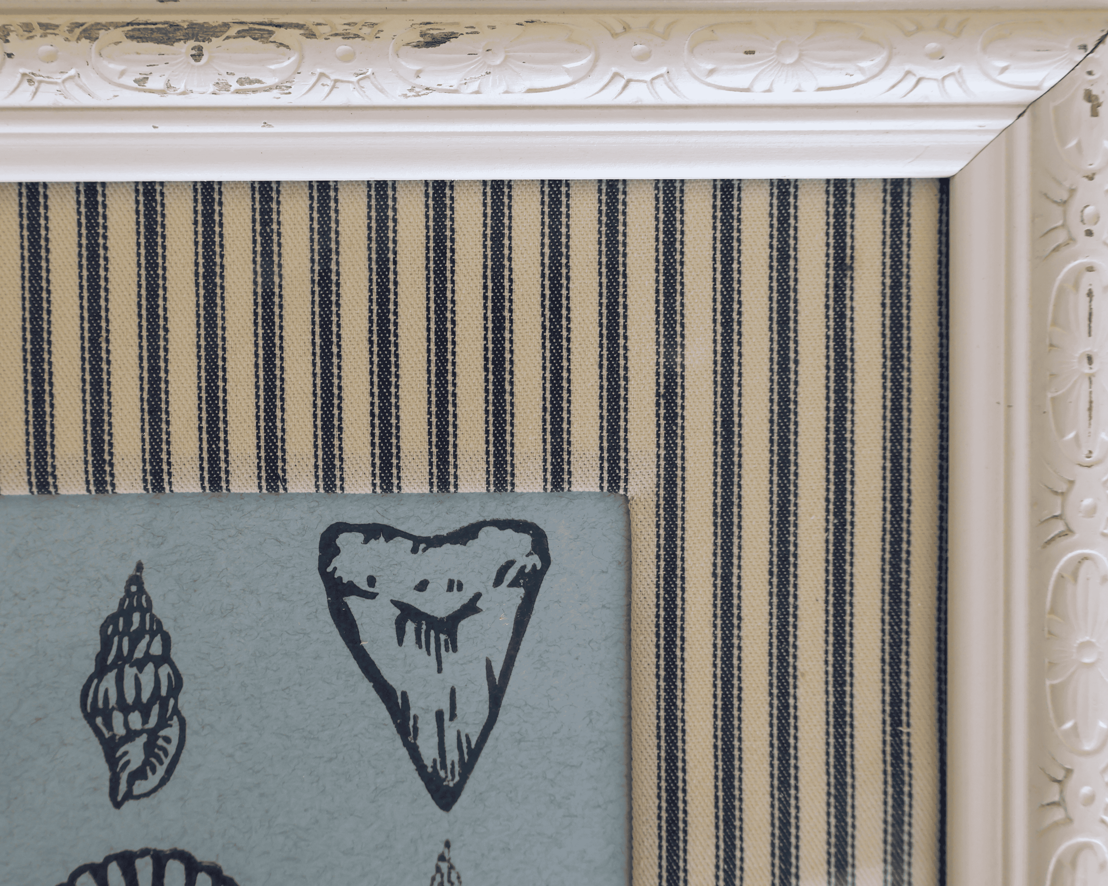 Framed Shells Linocut Print