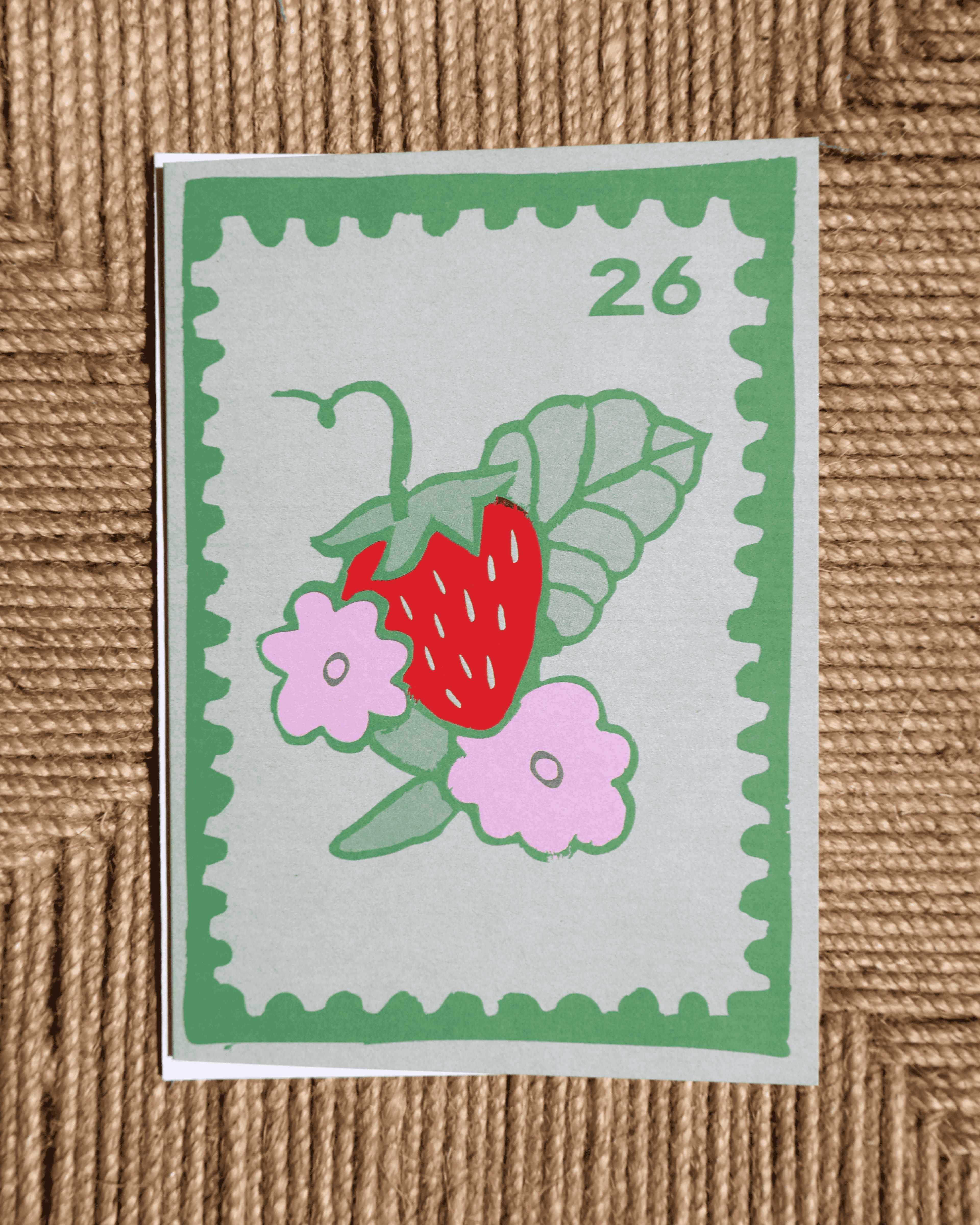 Strawberry Stamp Greeting Card