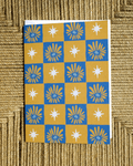 Floral Checkerboard Greeting Card