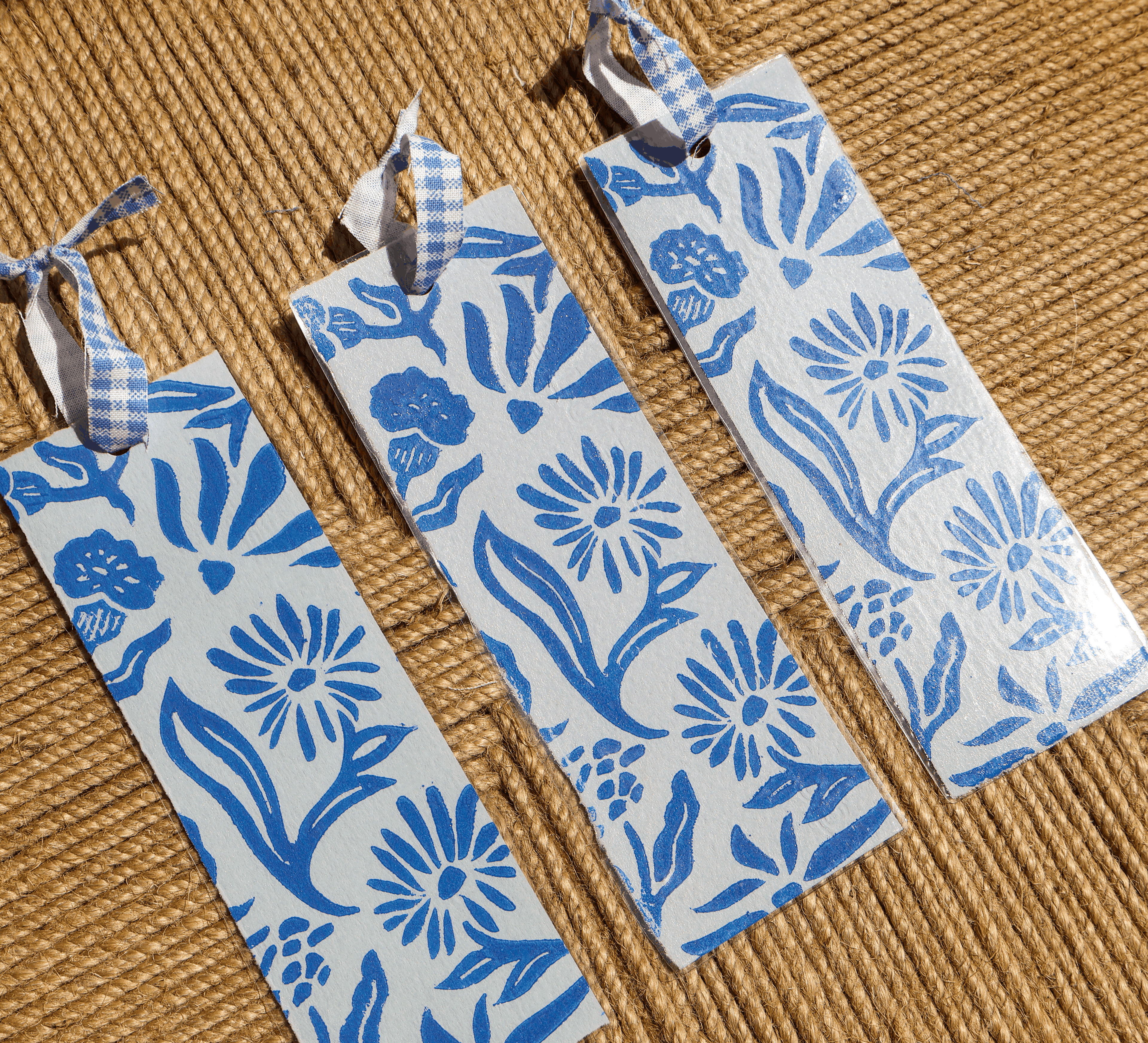 Blue Floral Bookmark