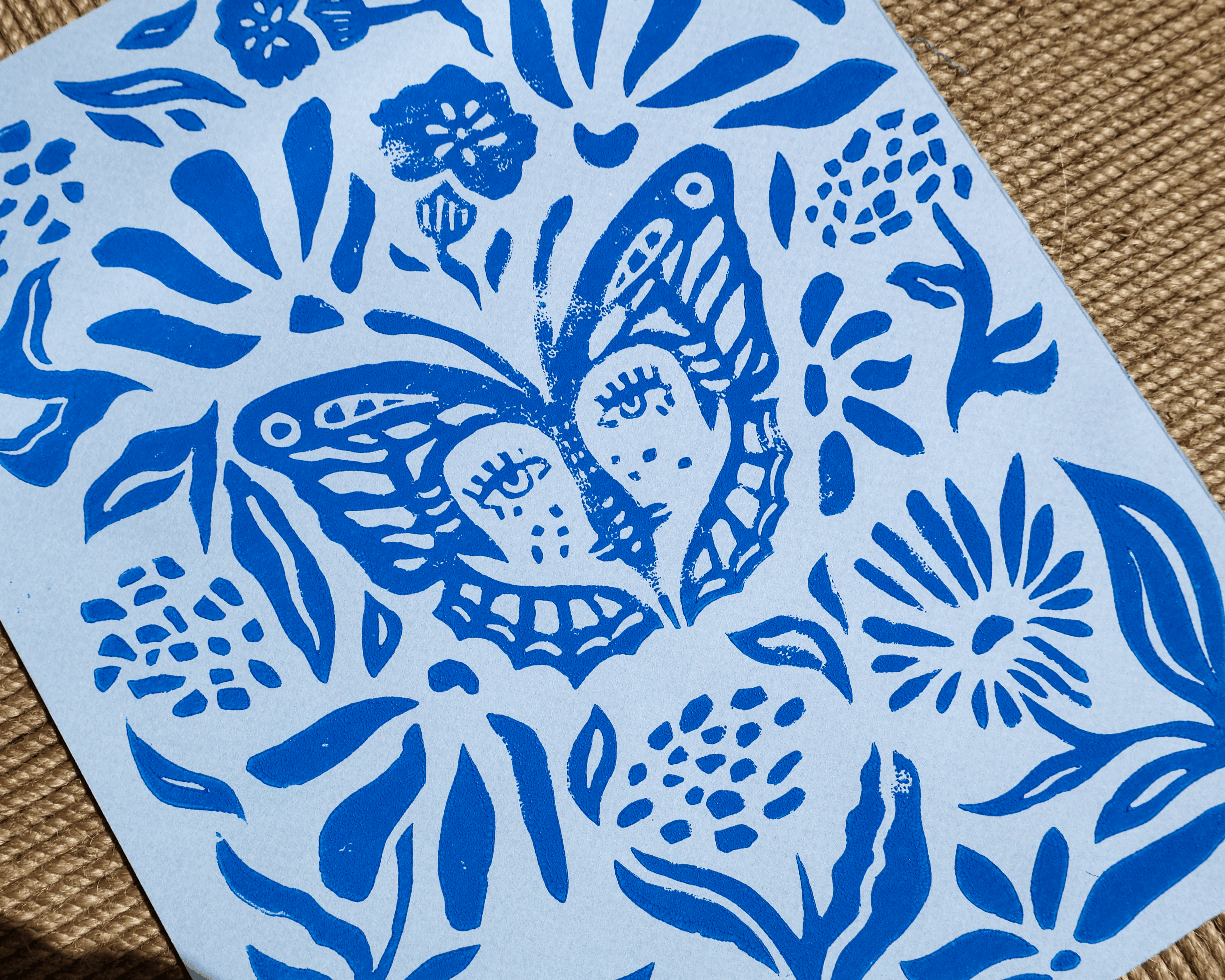 Metamorphosis Linocut Print