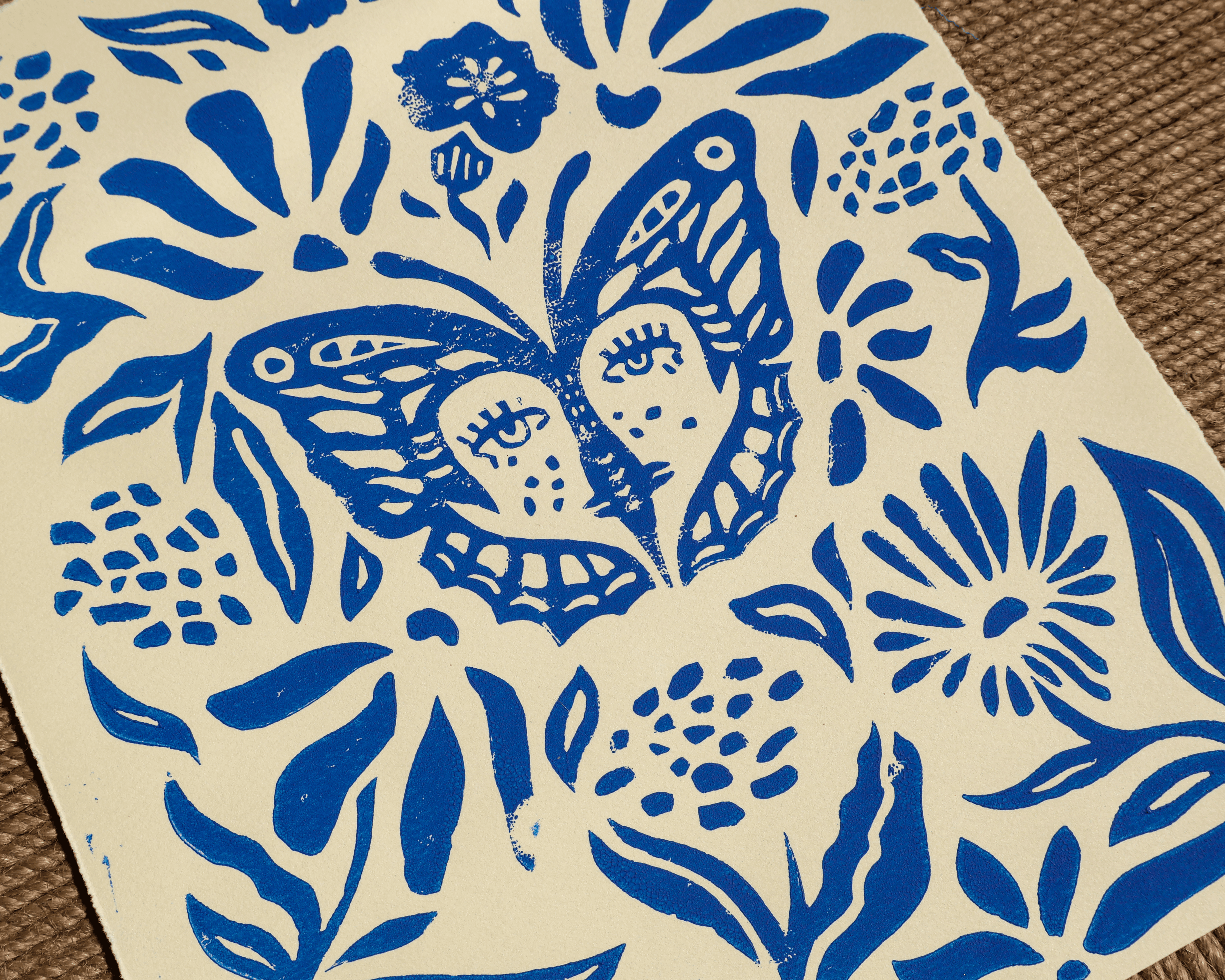Metamorphosis Linocut Print