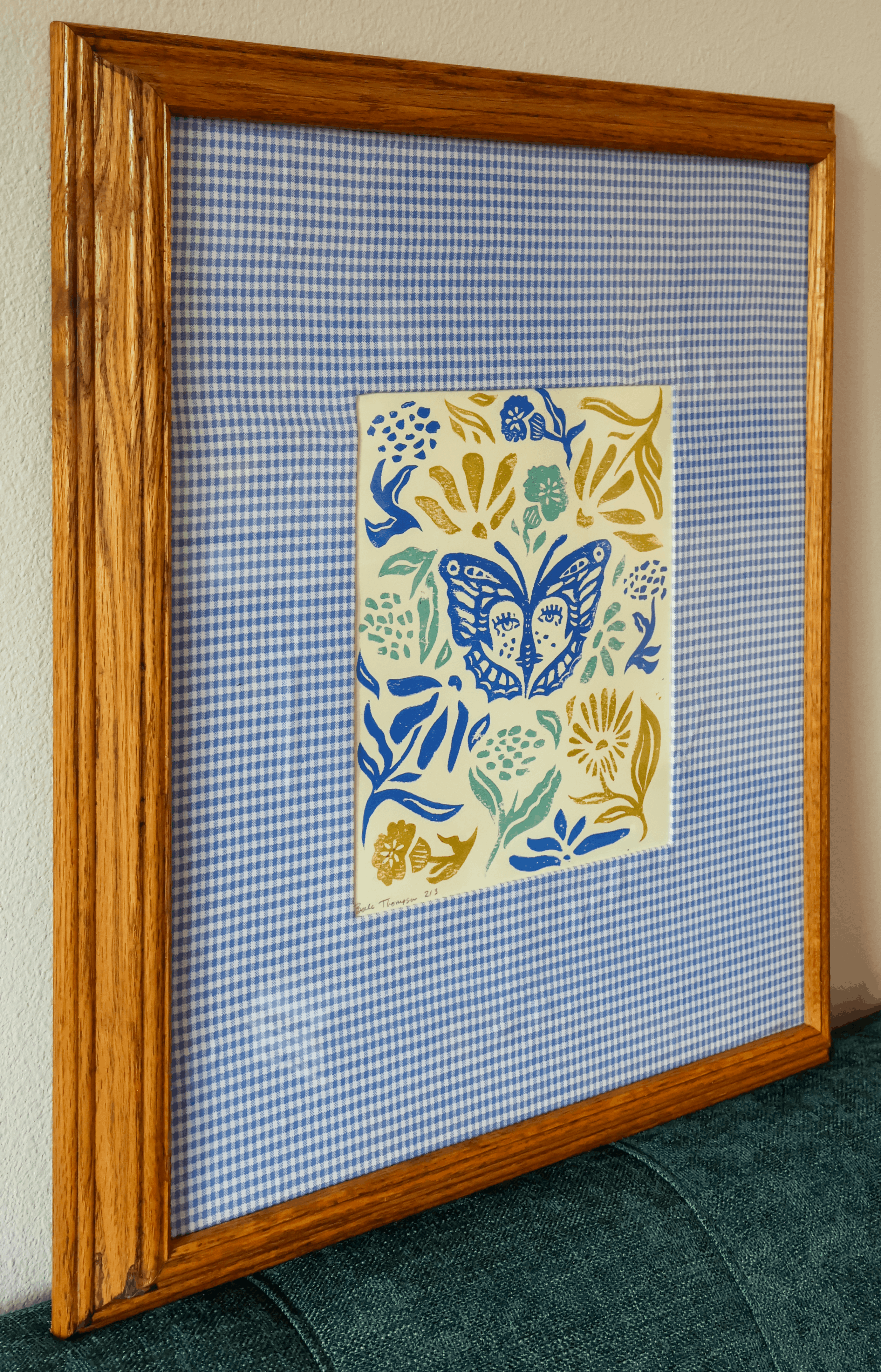 Framed Metamorphosis Linocut Print