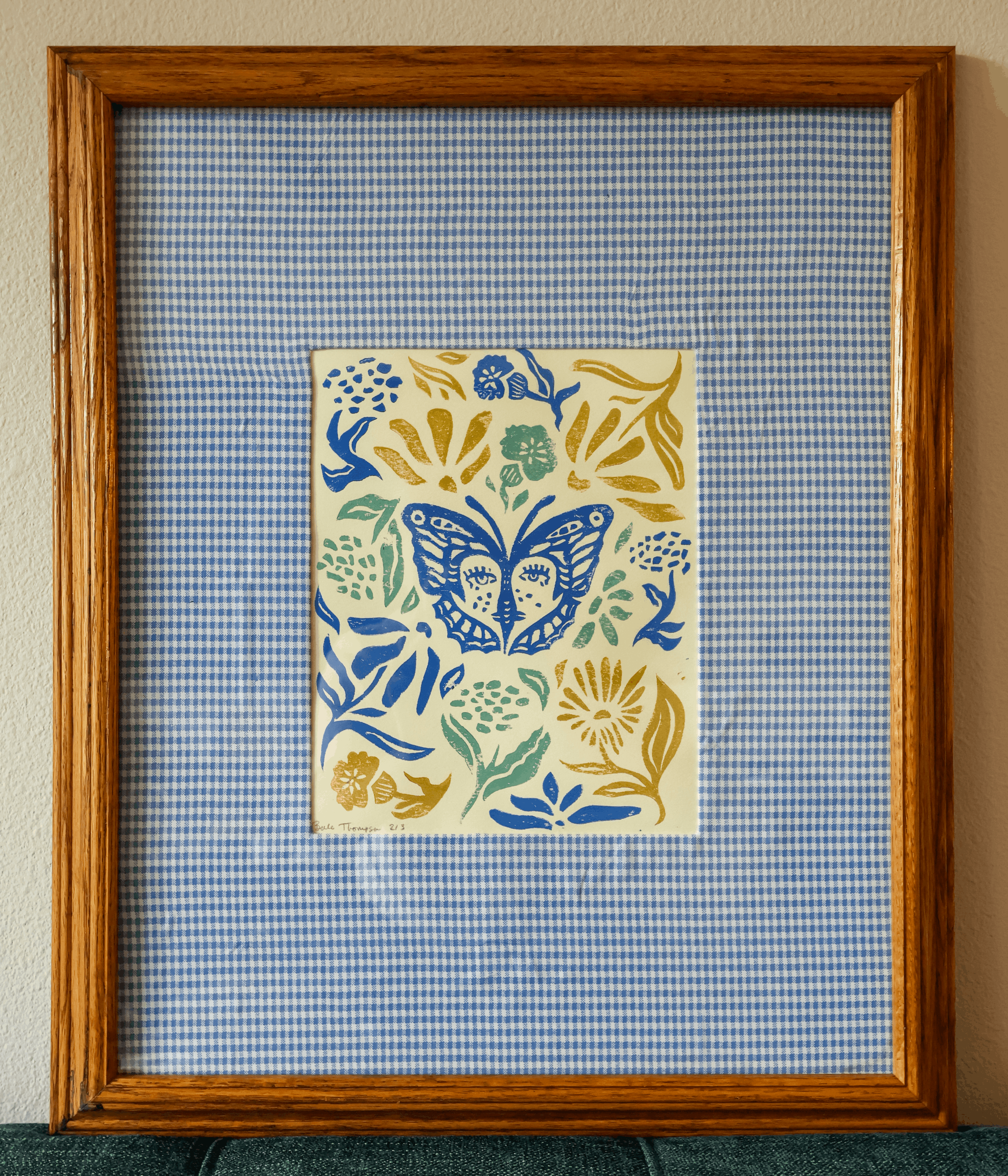 Framed Metamorphosis Linocut Print