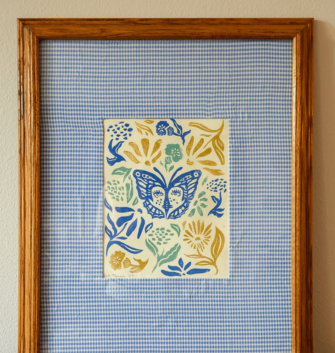 Framed Metamorphosis Linocut Print