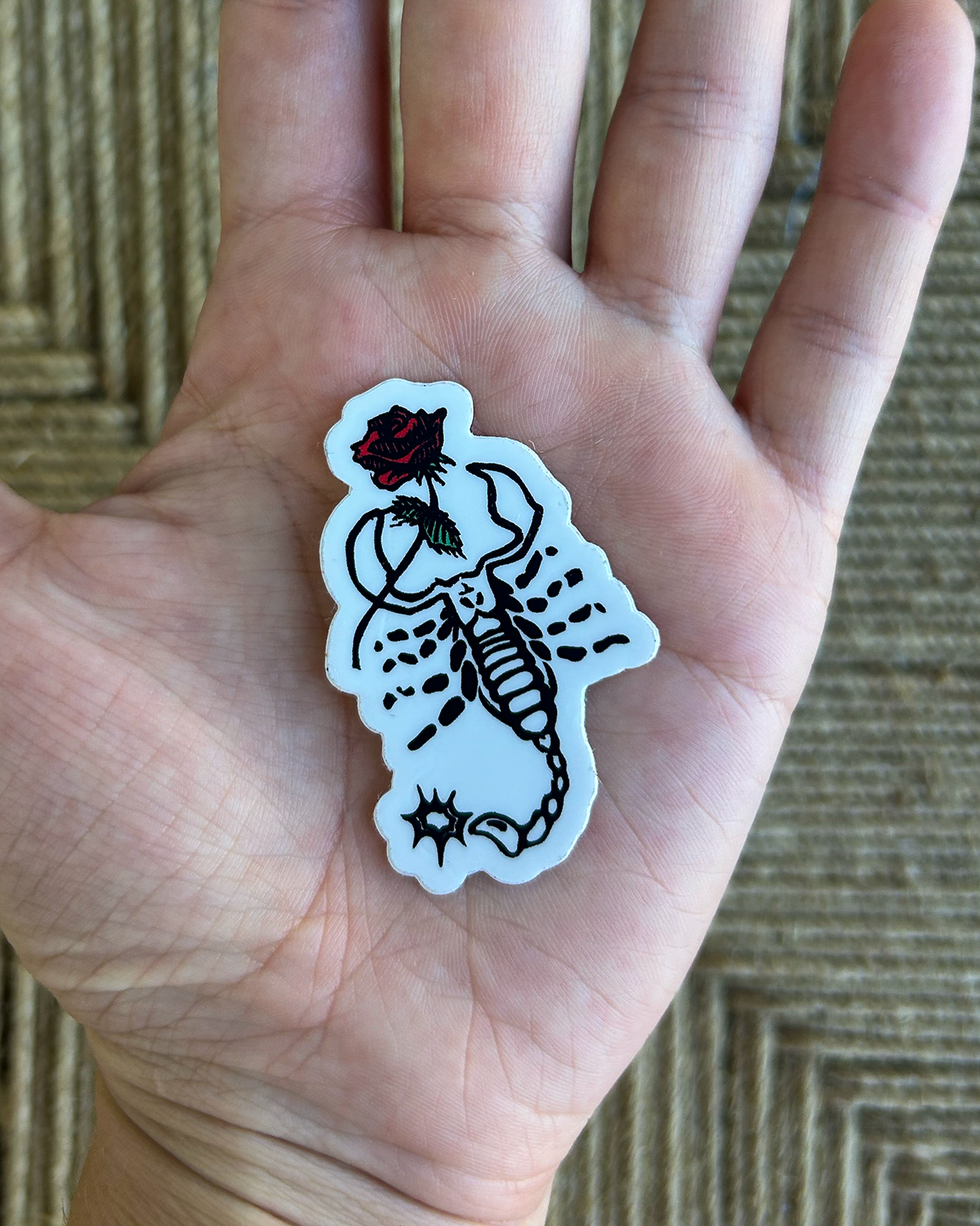 Scorpion and Rose Sticker