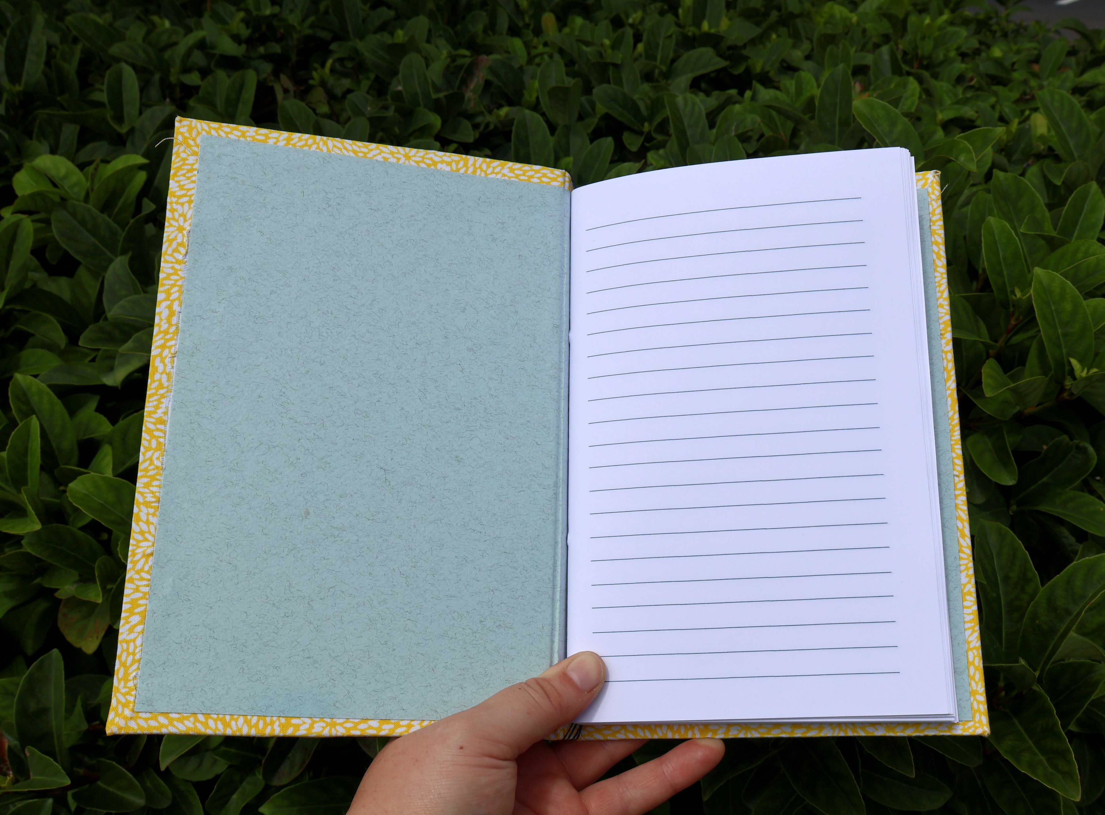 Yellow Fabric Lined Journal