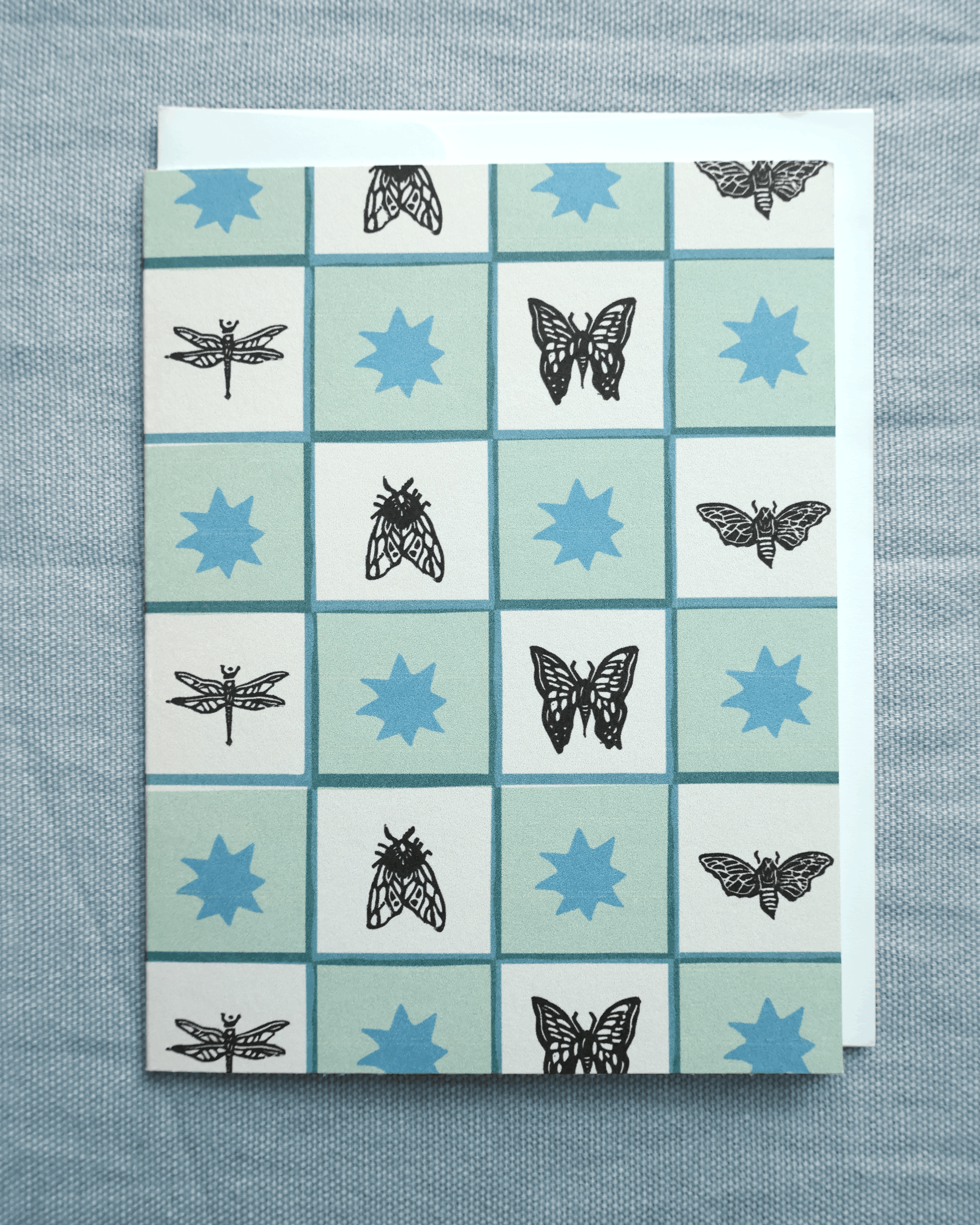 Checkered Bug Greeting Card