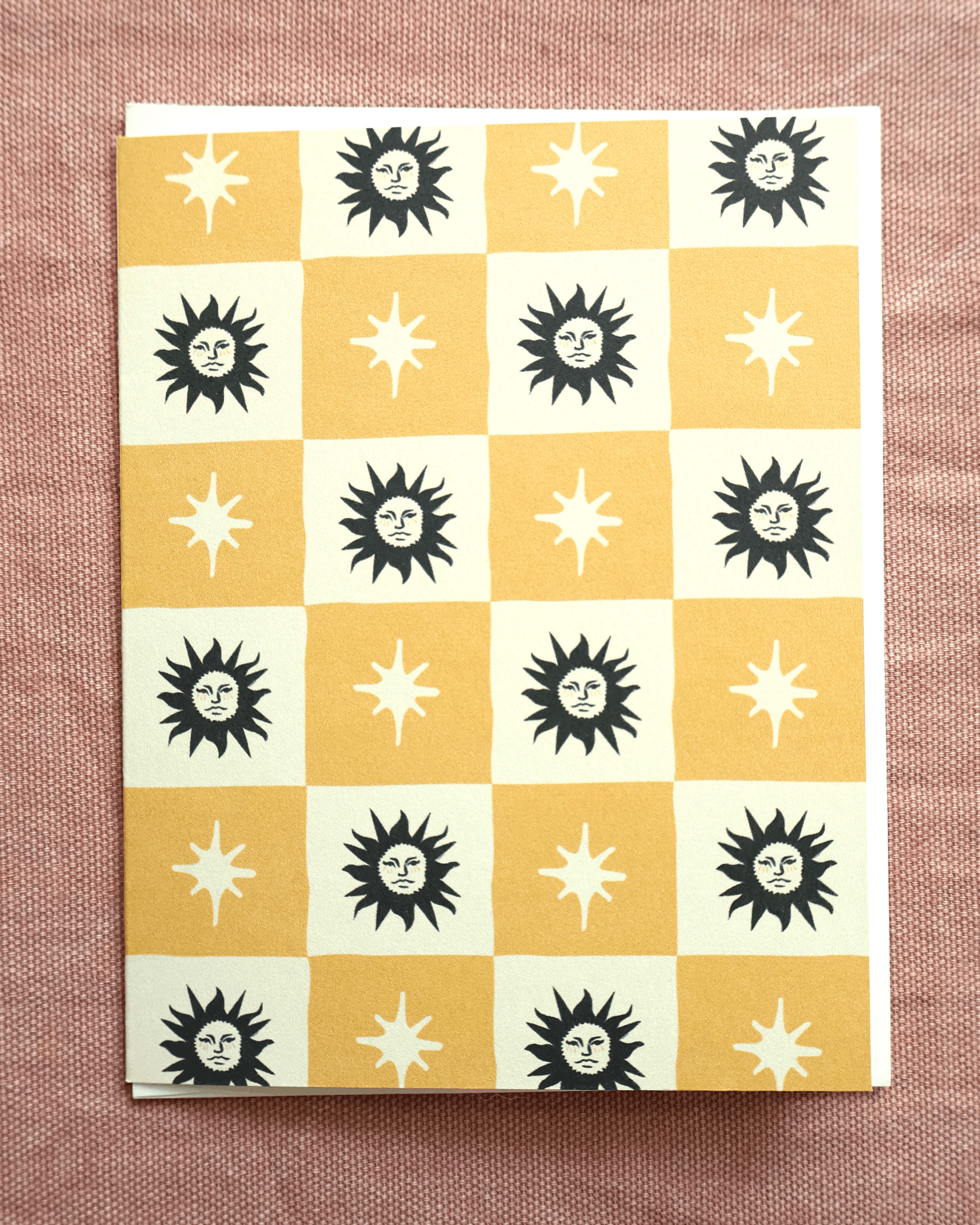 Checkered Sun Greeting Card
