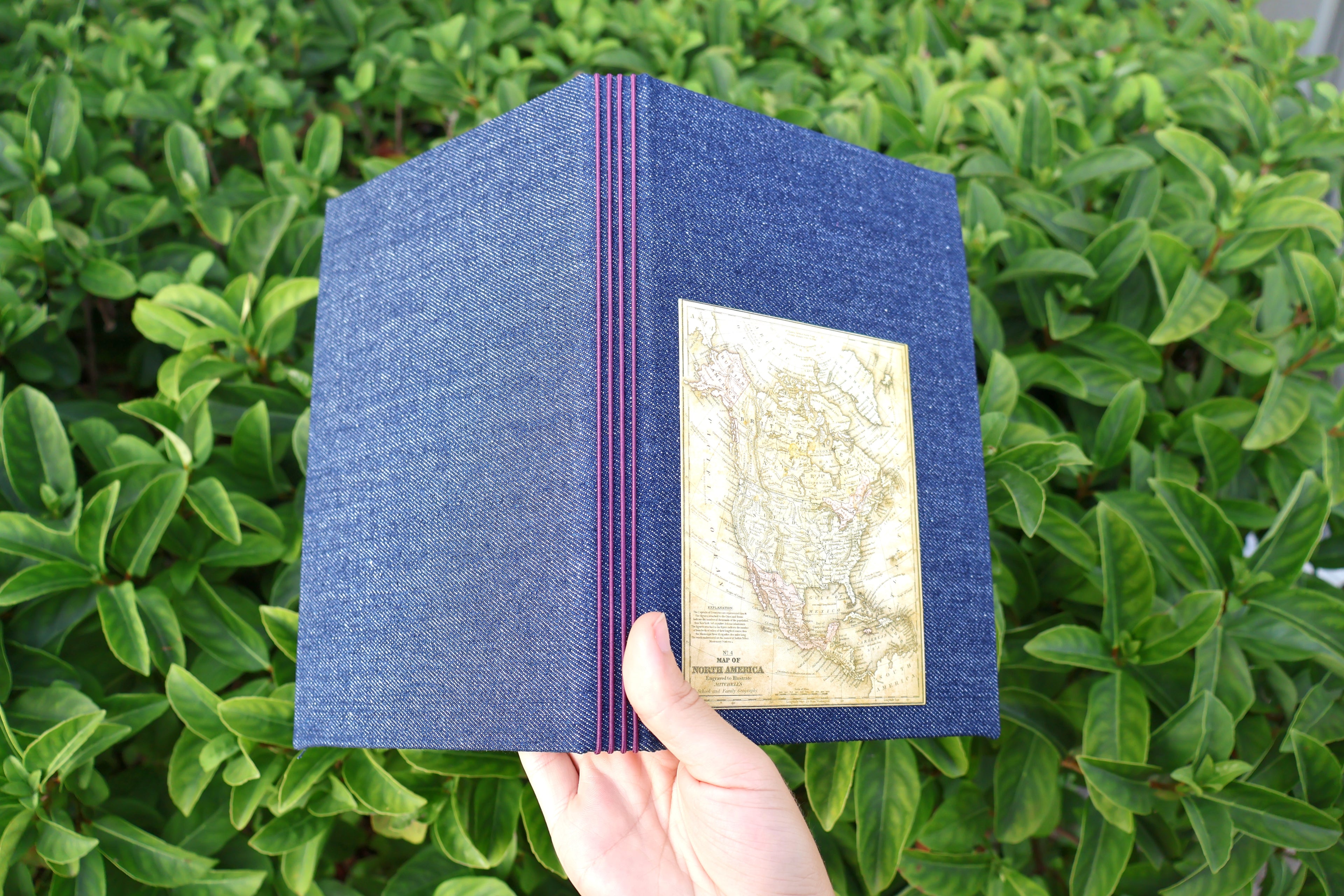 Denim Refillable Journal (world map)