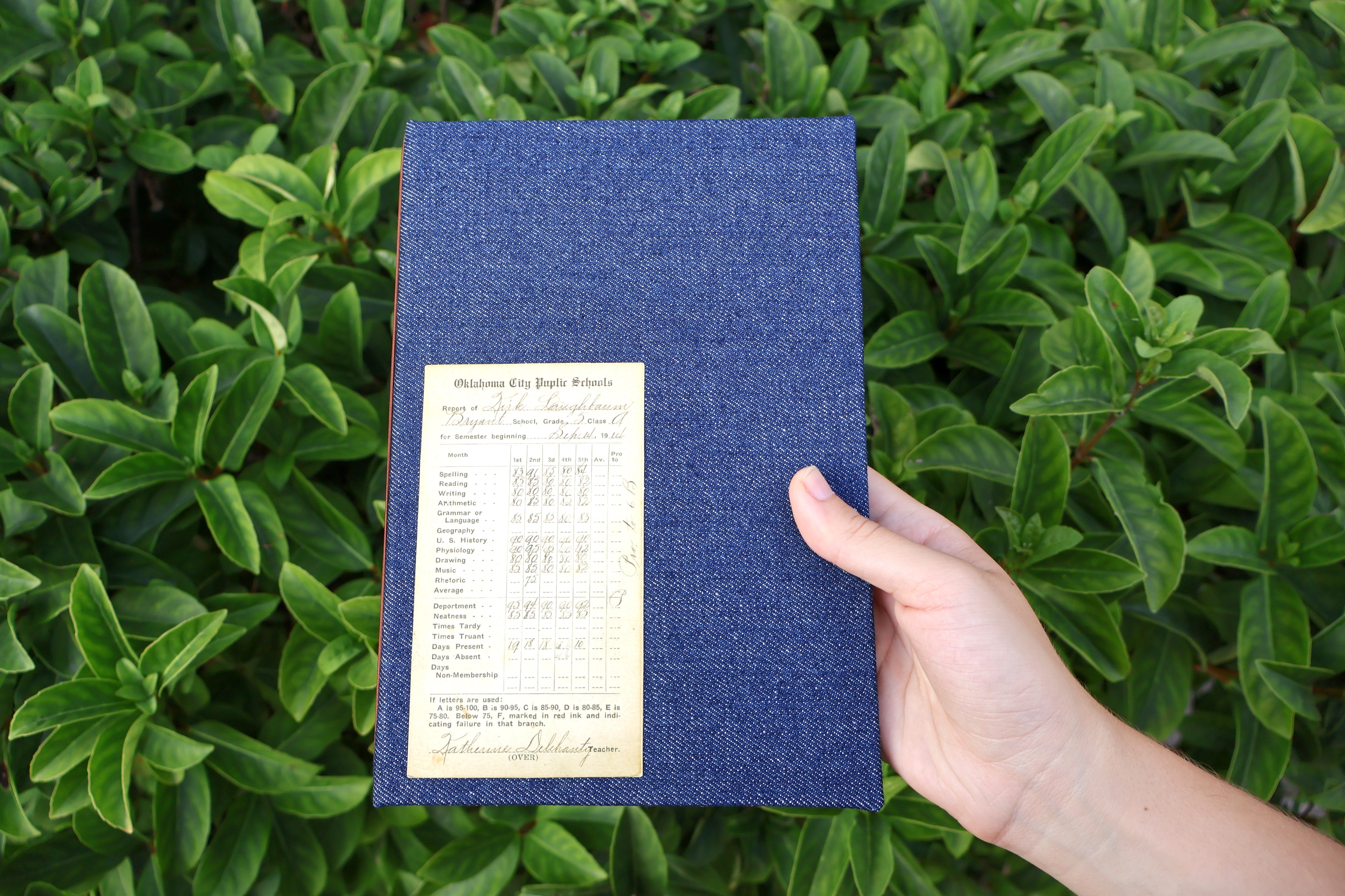Denim Refillable Journal (report card)