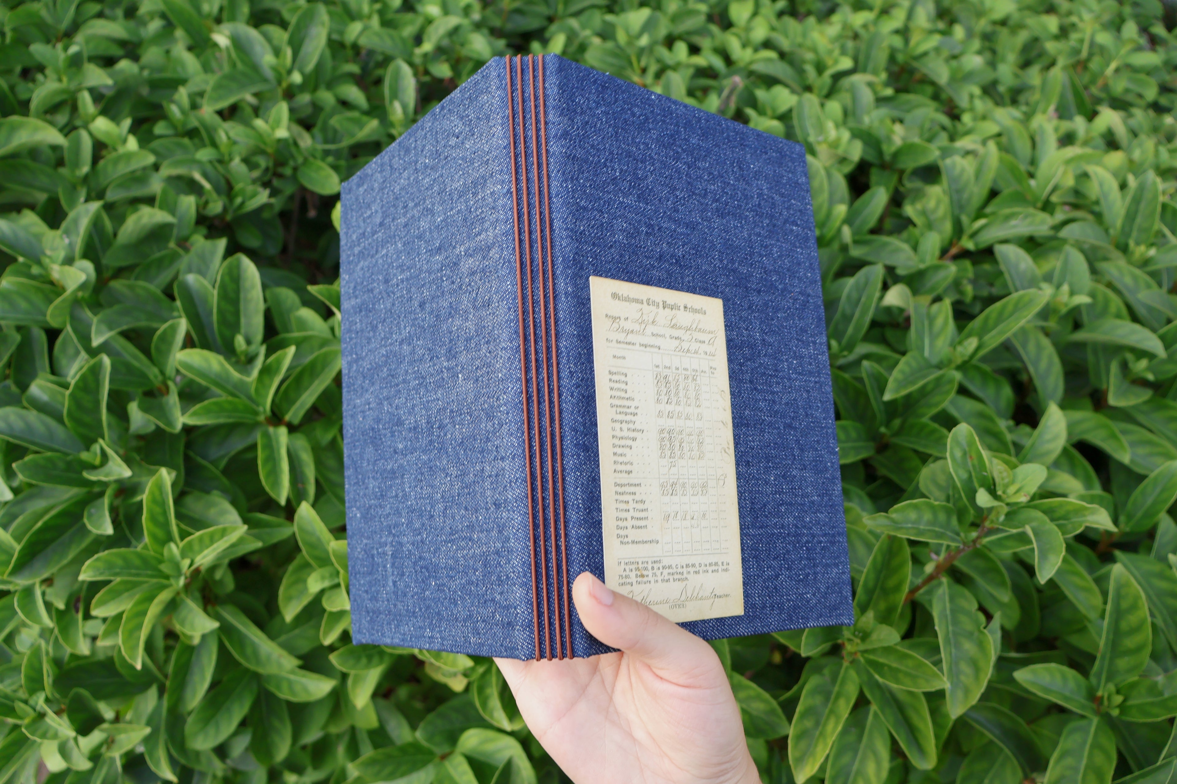 Denim Refillable Journal (report card)
