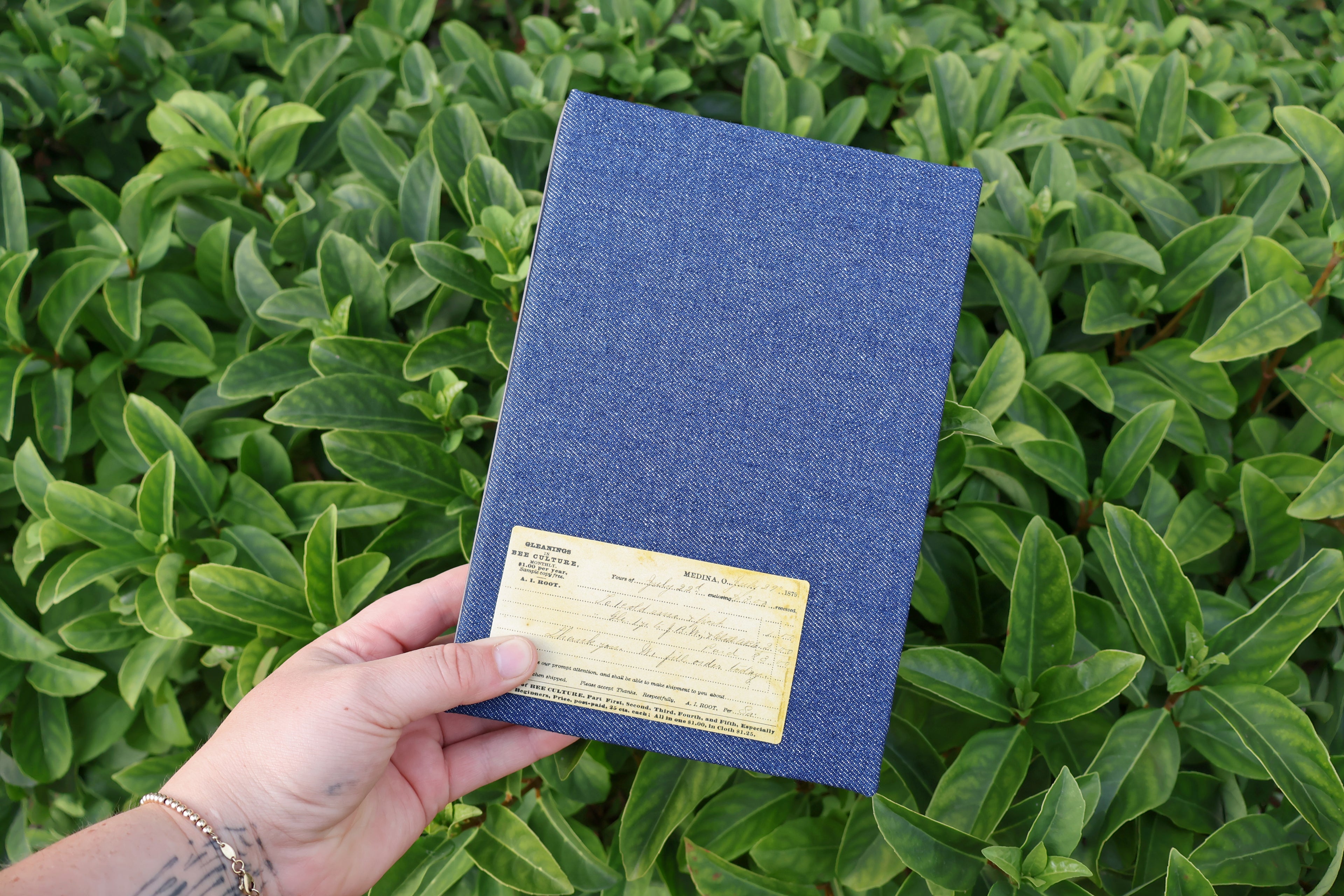 Denim Refillable Journal (bee culture)