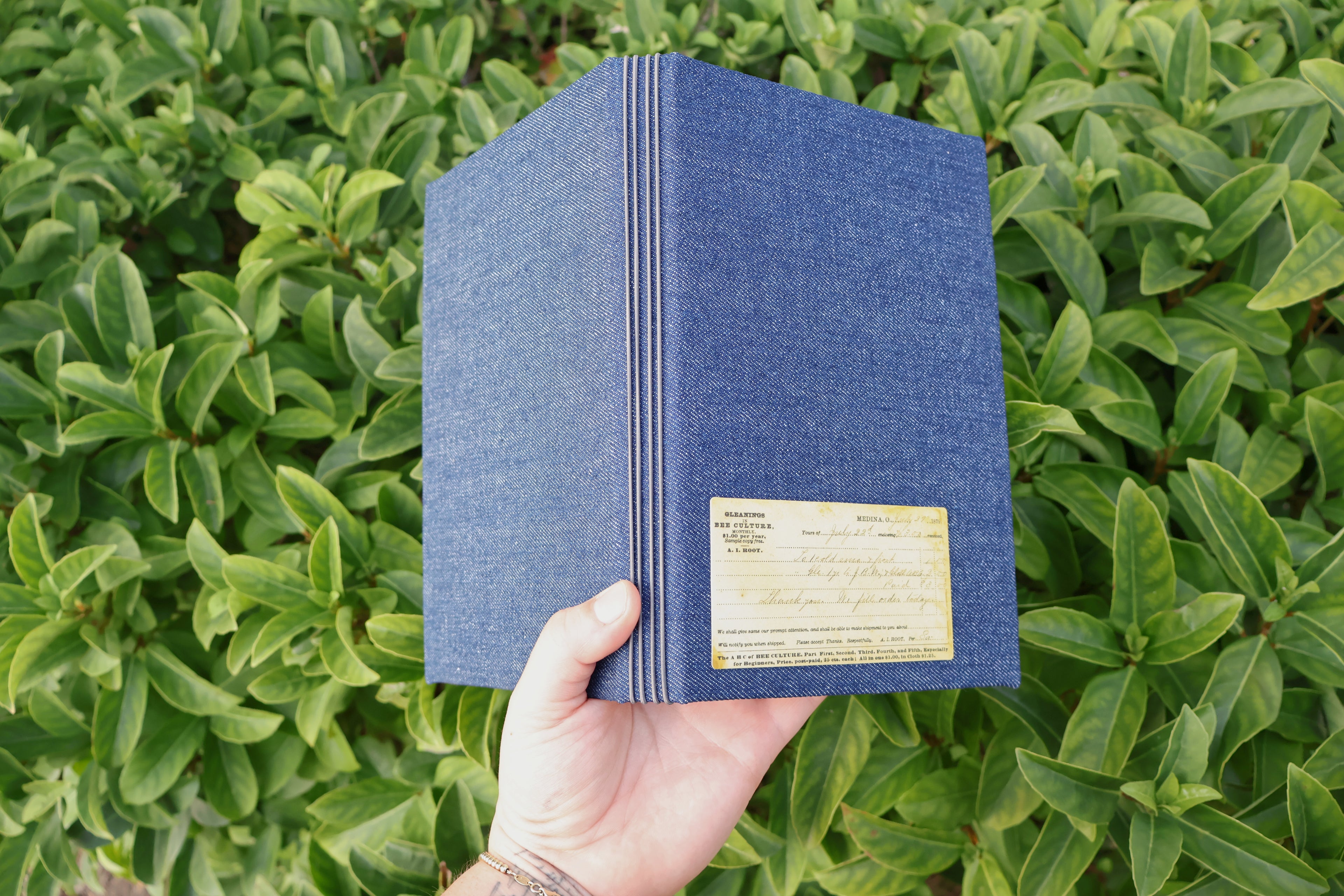 Denim Refillable Journal (bee culture)