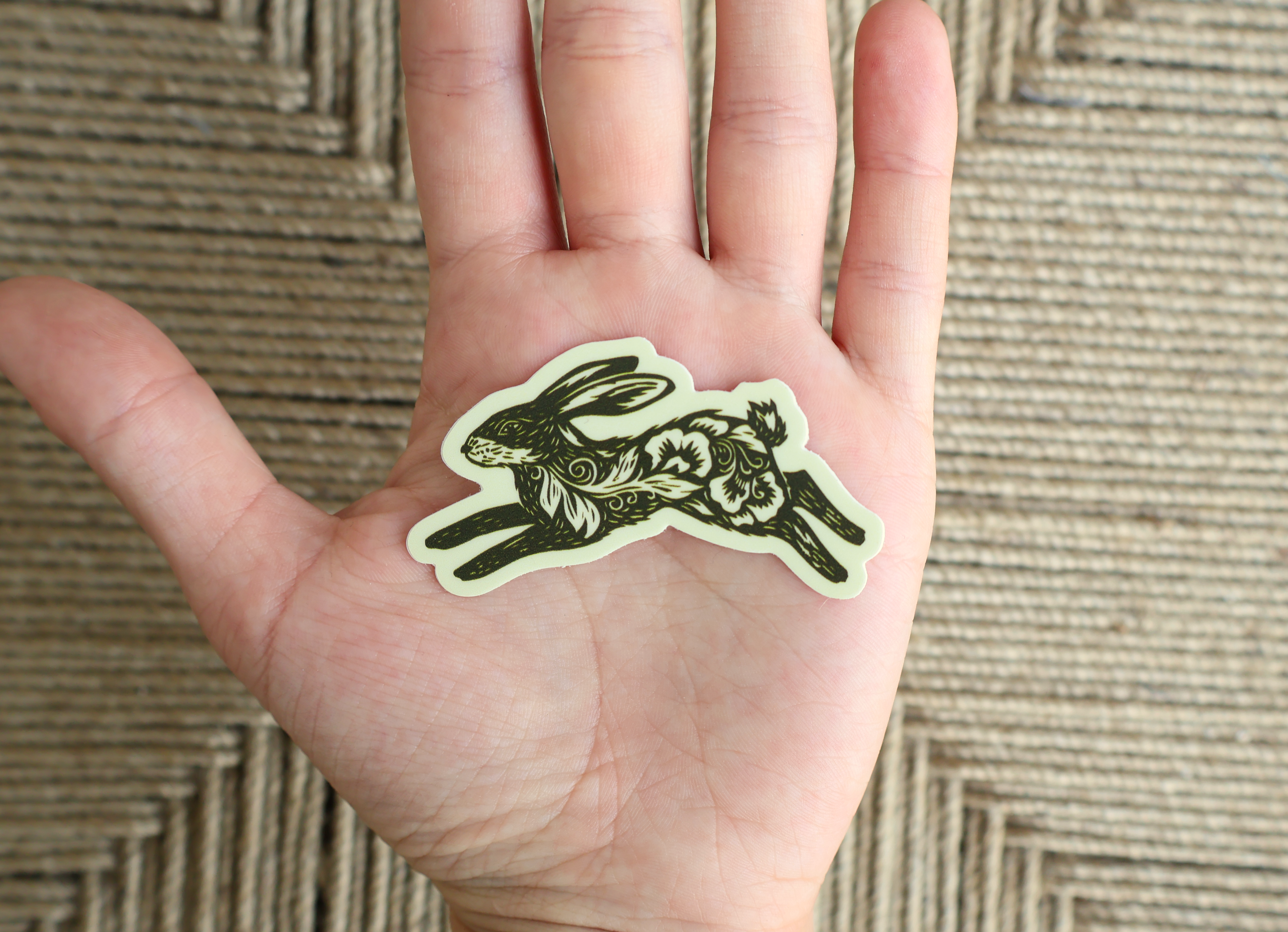 Leaping Bunny Sticker