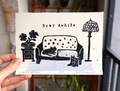 Stay Awhile Linocut Print