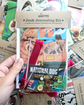 Dovetail Junk Journaling Kit with various embellishments and papers. dog and pet theme 