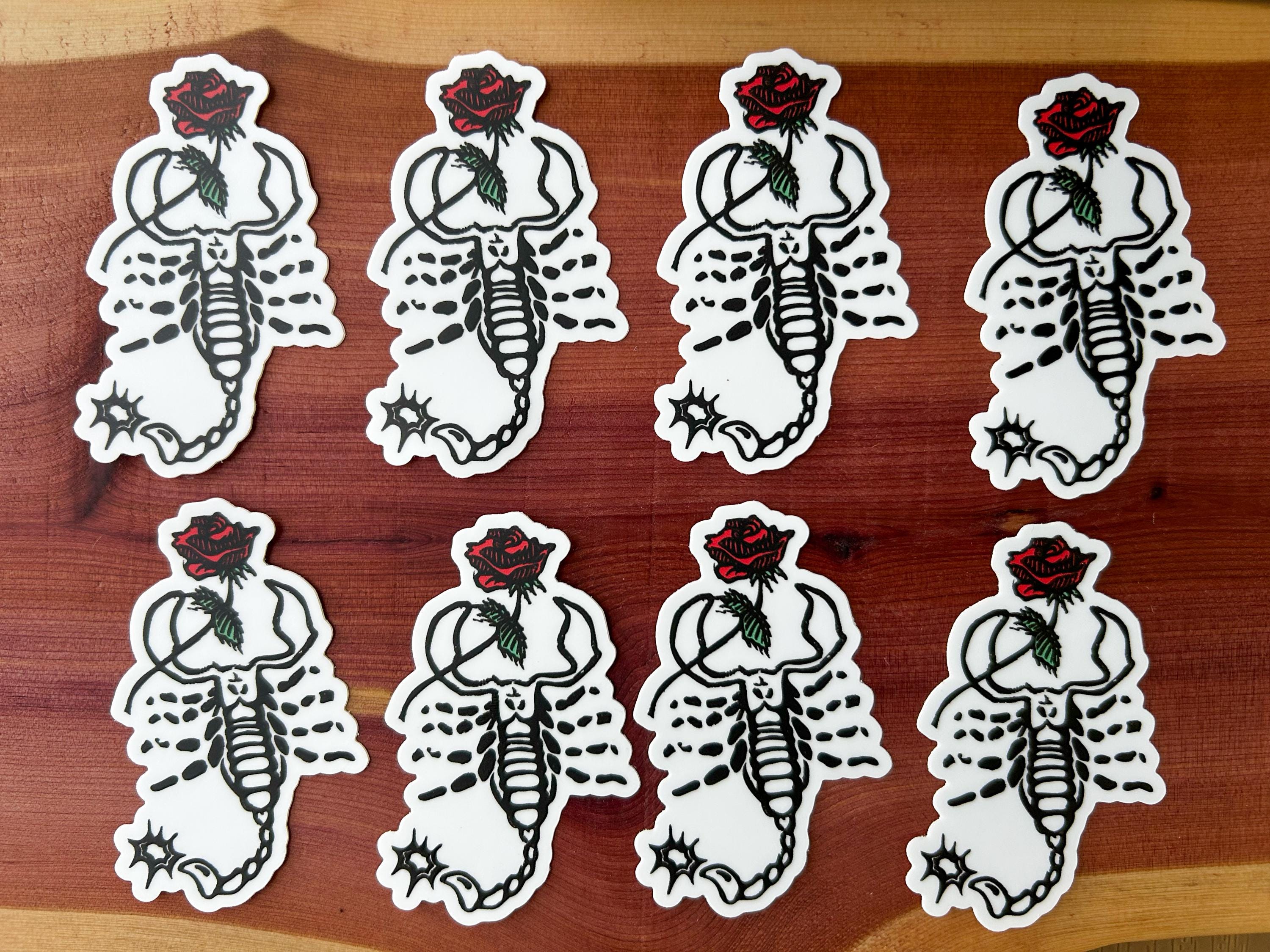 Scorpion and Rose Sticker