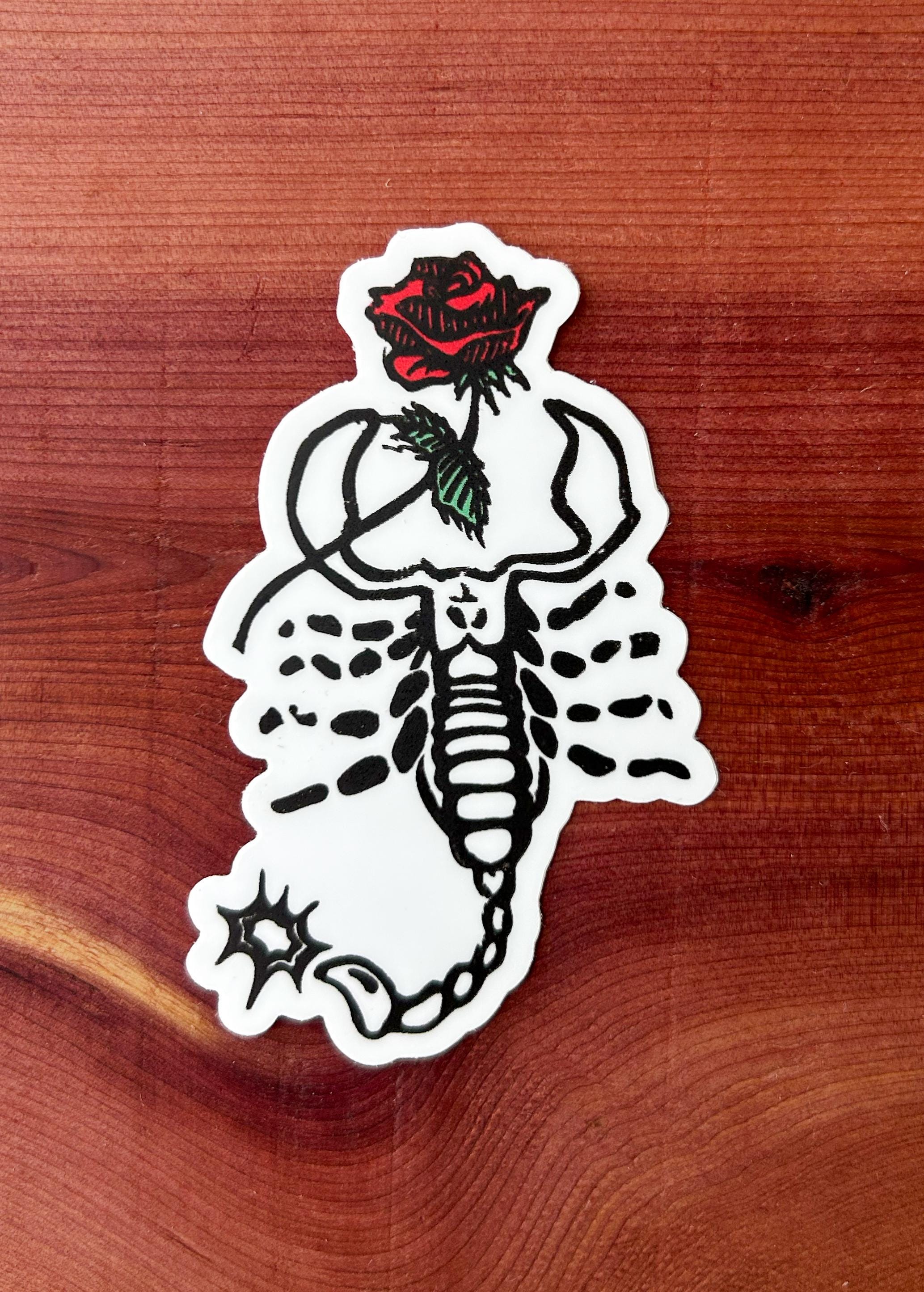 Scorpion and Rose Sticker