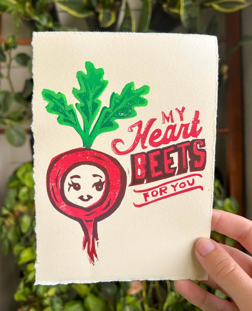 Beet Linocut Print
