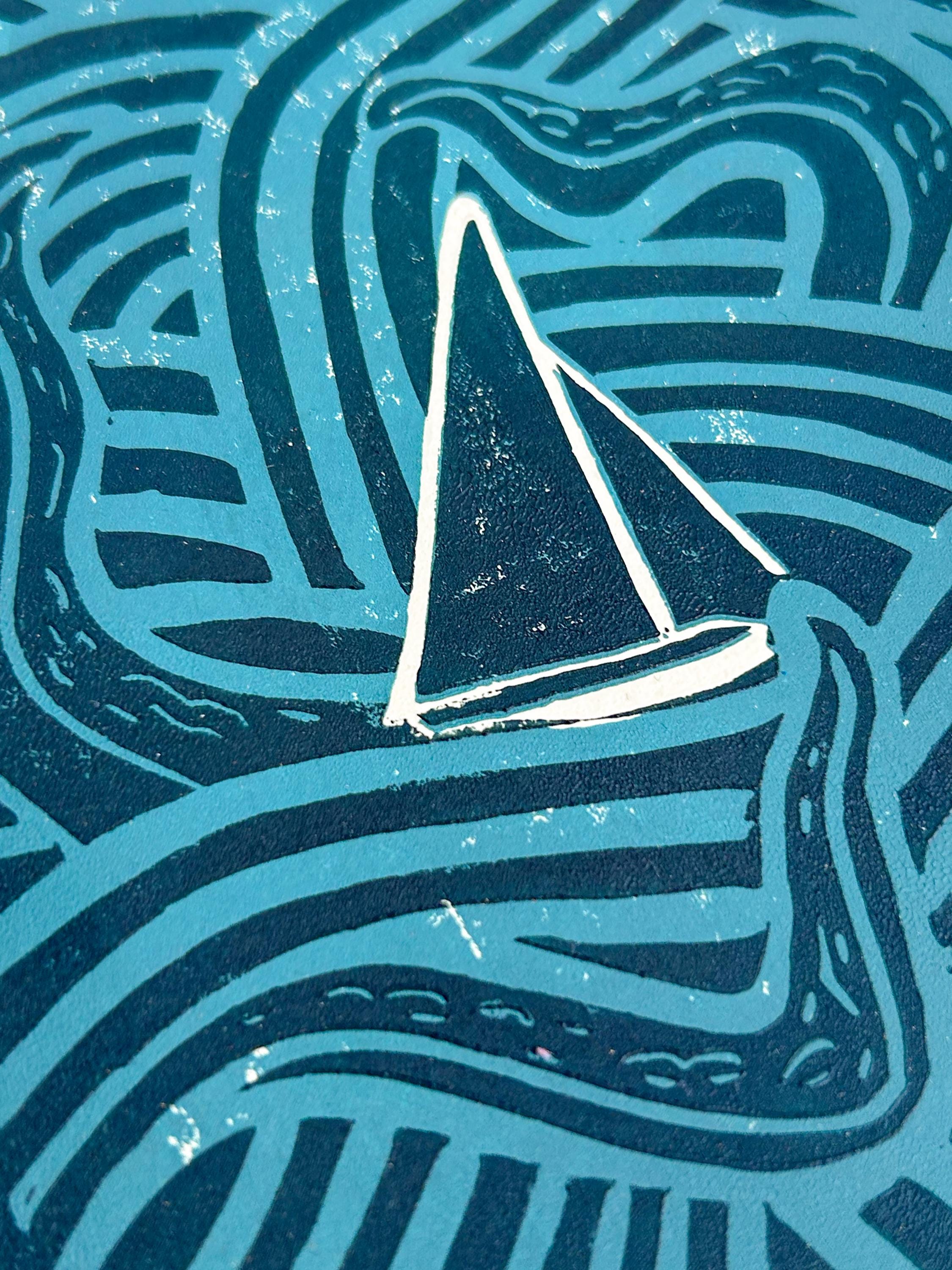 Kraken Linocut Print