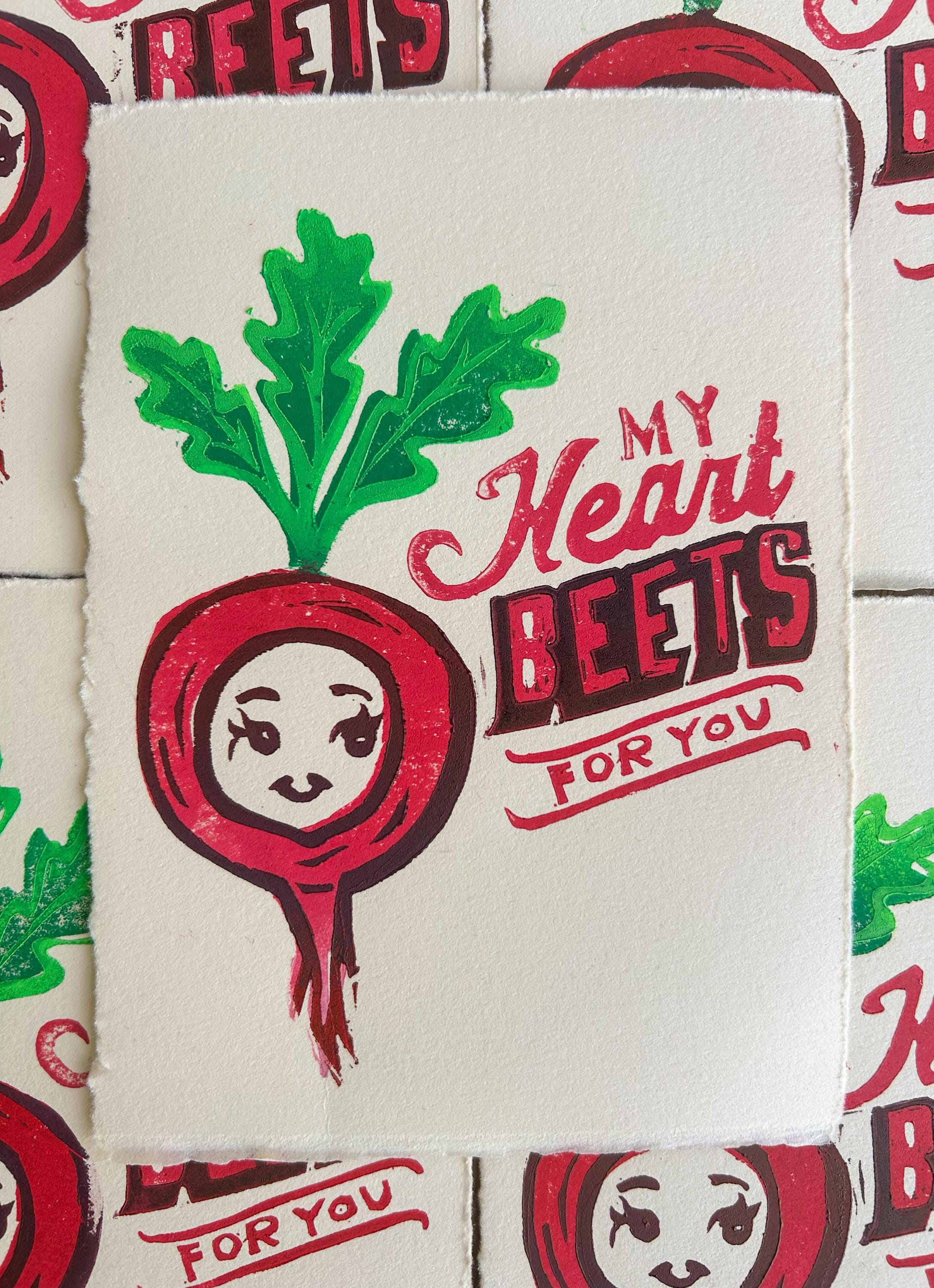 Beet Linocut Print