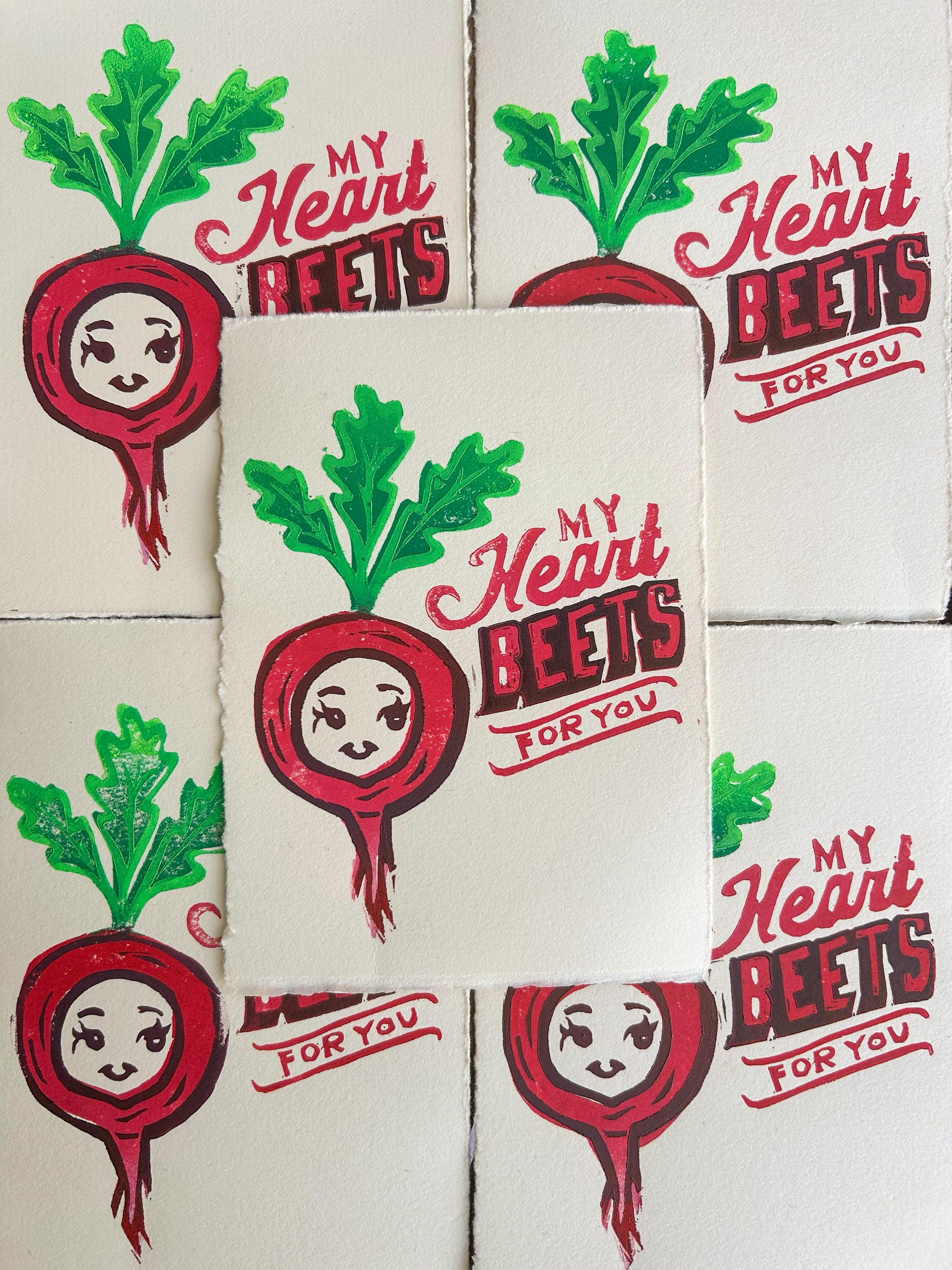 Beet Linocut Print