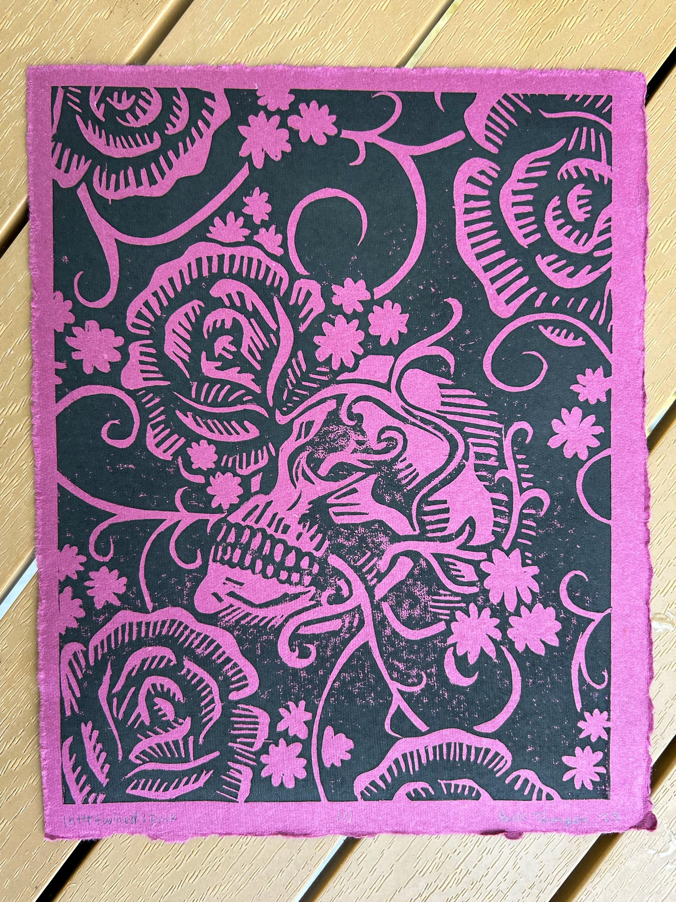 Skull Linocut Print
