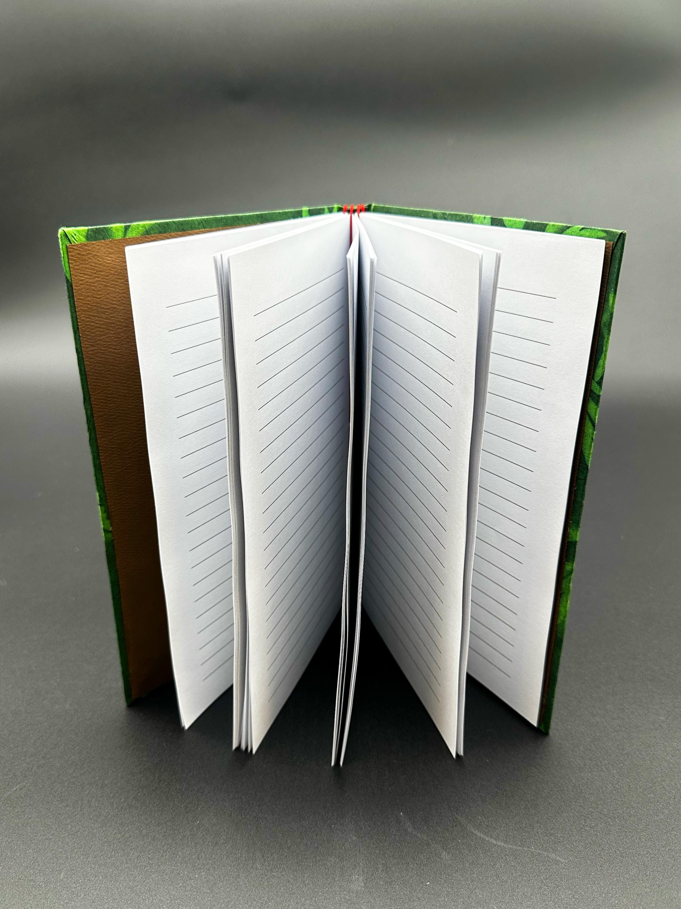 Green Floral Journal - Lined, Heavyweight Paper, Hard Spine, Long Stitch, Lakota Paper