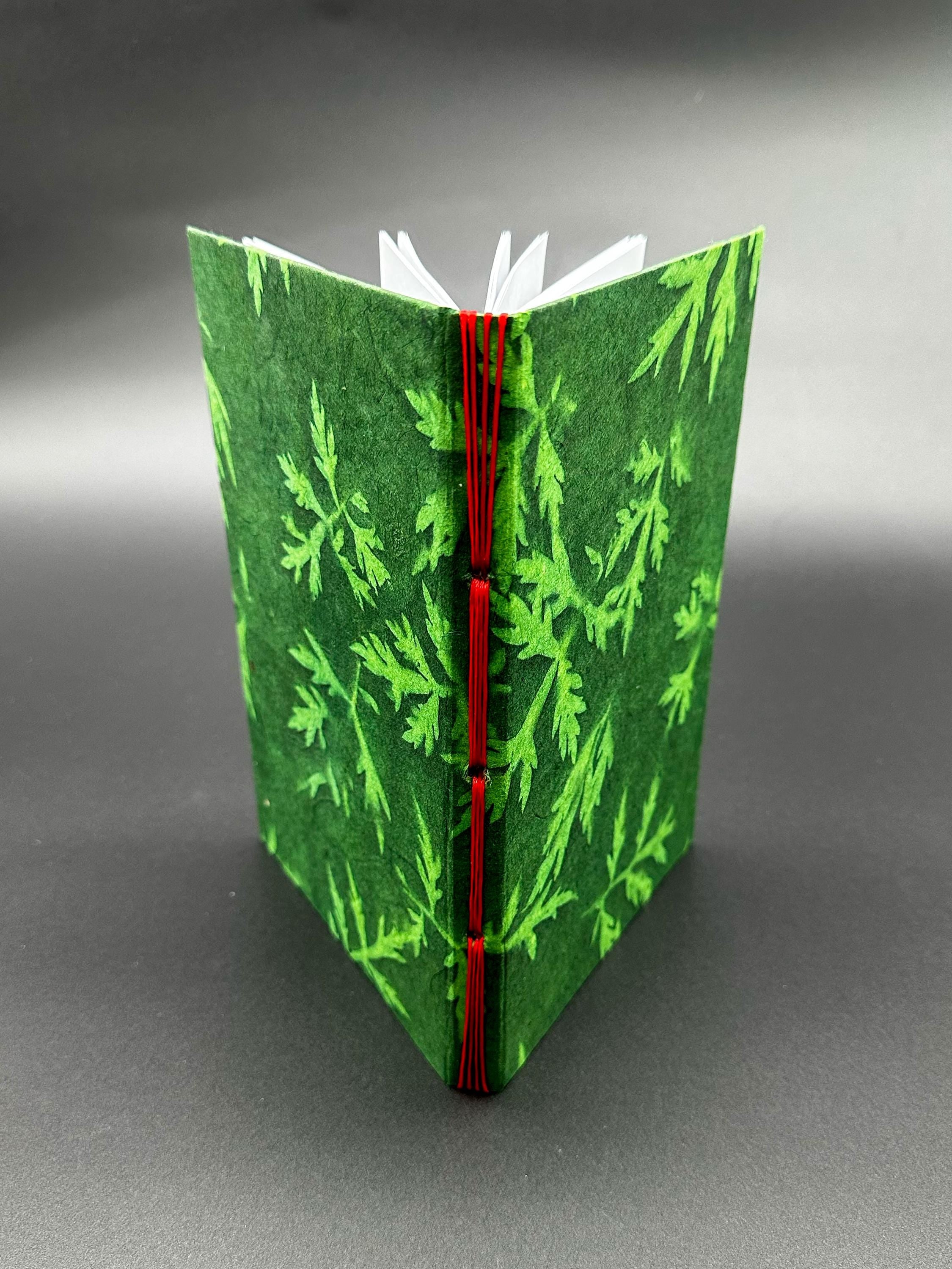 Green Floral Journal - Lined, Heavyweight Paper, Hard Spine, Long Stitch, Lakota Paper